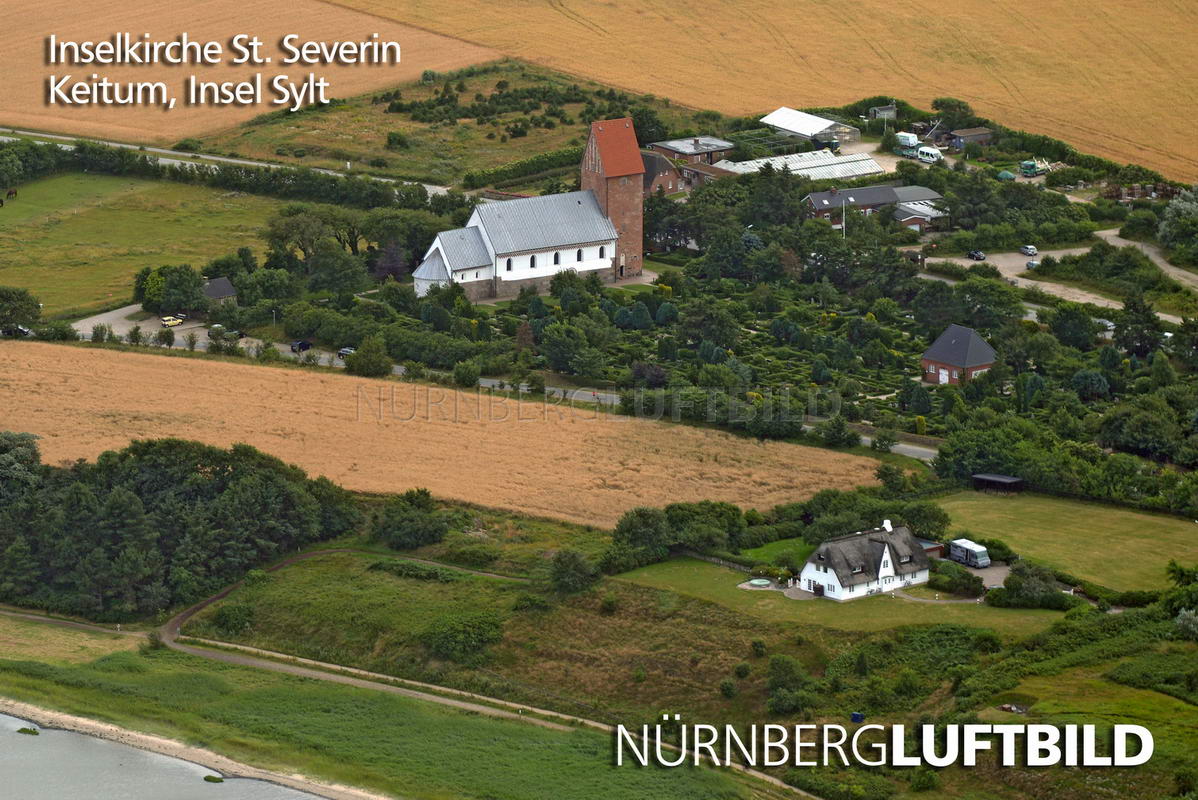 Inselkirche St. Severin, Keitum, Insel Sylt, Luftbild