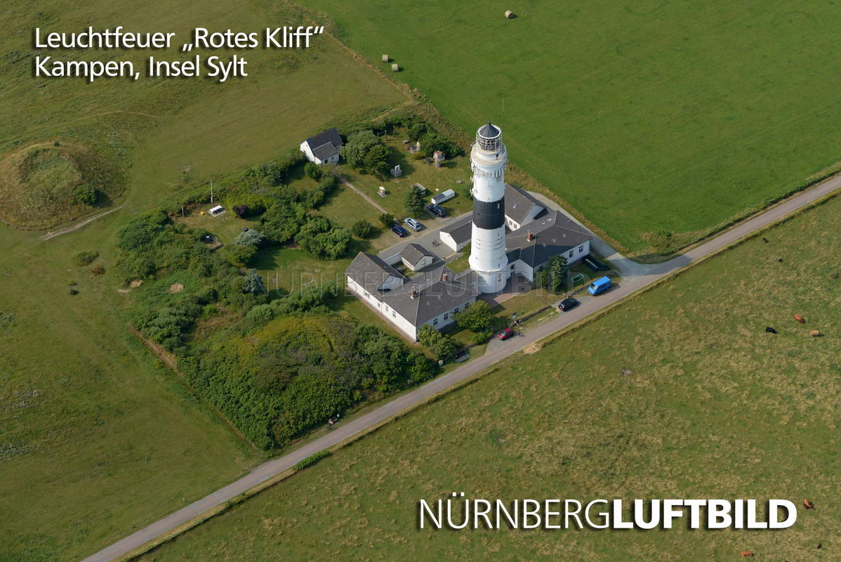 Leuchtfeuer "Rotes Kliff", Kampen, Insel Sylt, Luftbild