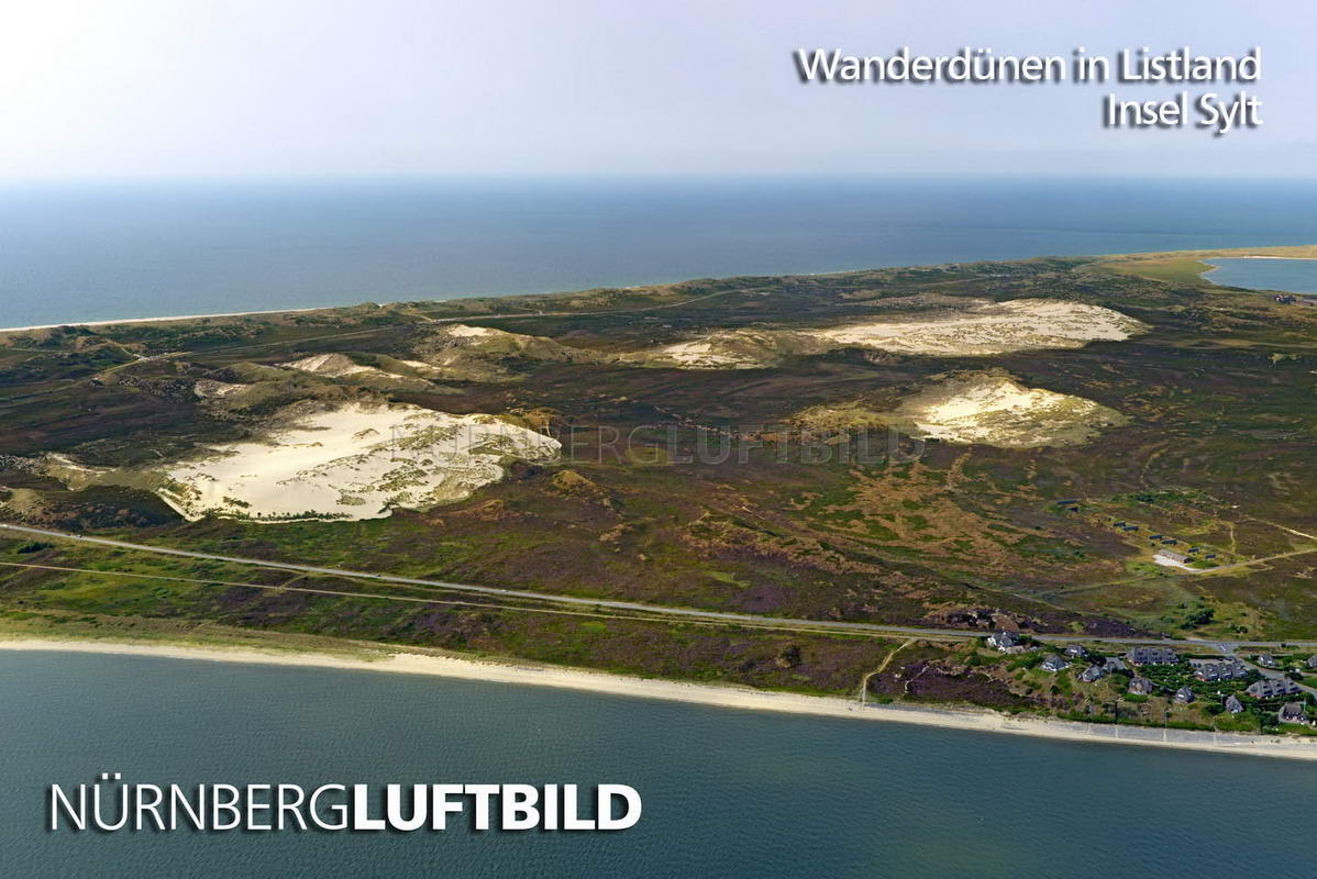 Wanderdünen in Listland, Insel Sylt, Luftbild
