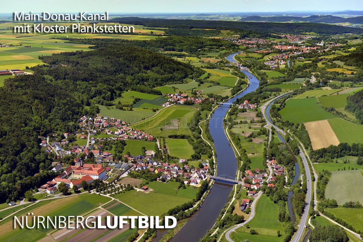 Main-Donau-Kanal mit Kloster Plankstetten, Luftbild