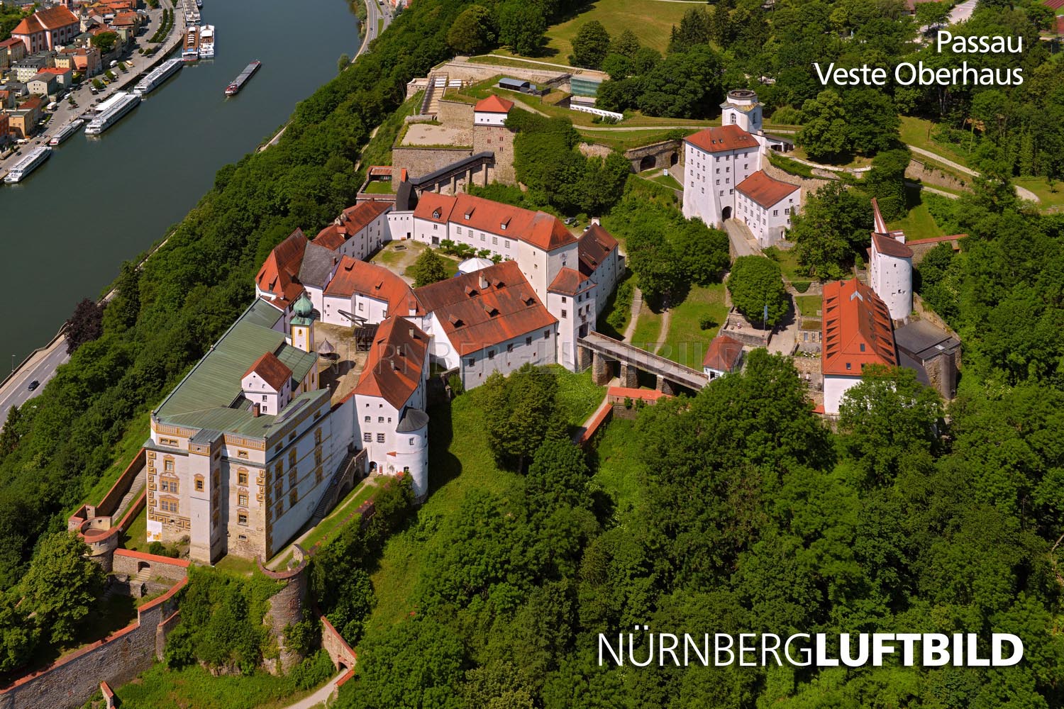 Veste Oberhaus, Passau, Luftaufnahme