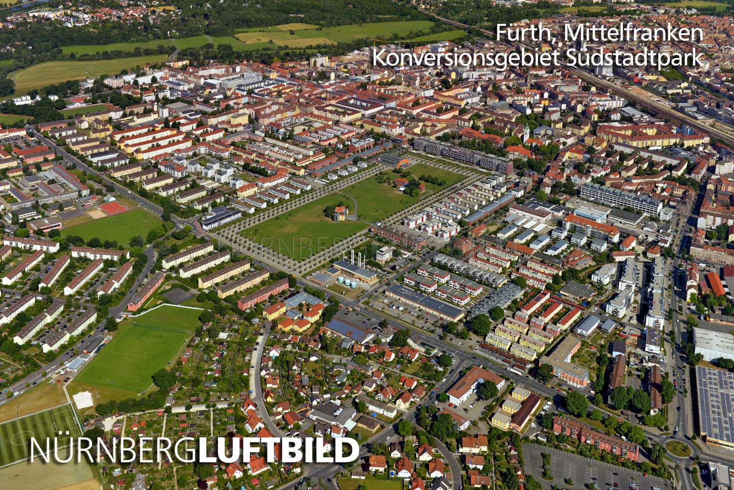 Konversionsgebiet Südstadtpark, Fürth, Luftaufnahme