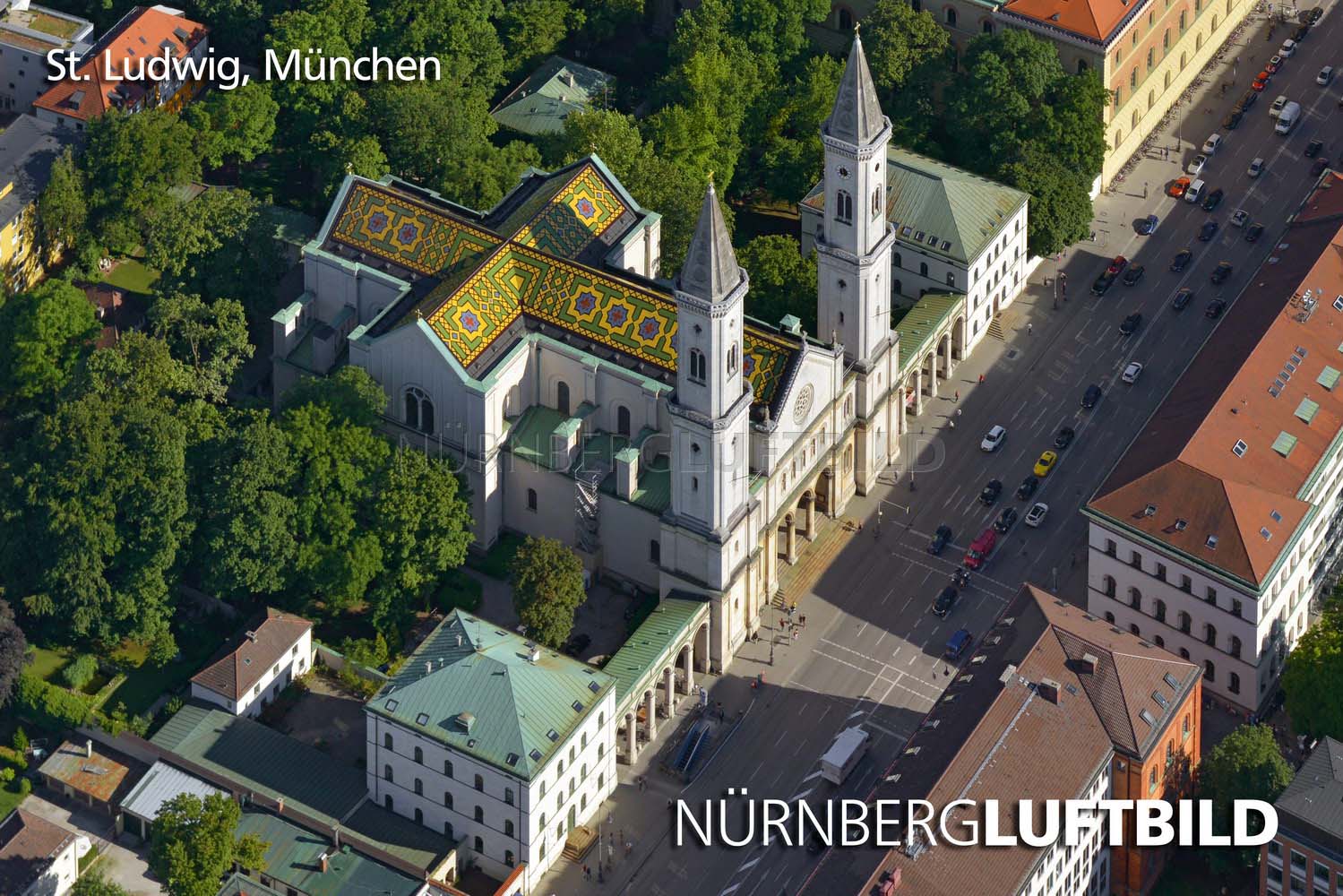 St. Ludwig, München, Luftaufnahme