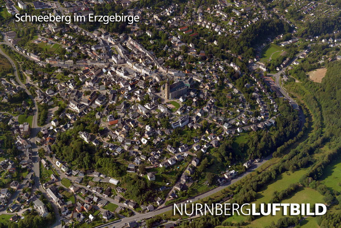 Schneeberg im Erzgebirge, Luftbild