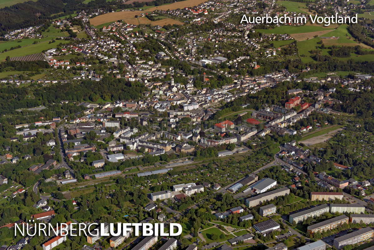 Luftaufnahme von Auerbach im Vogtland