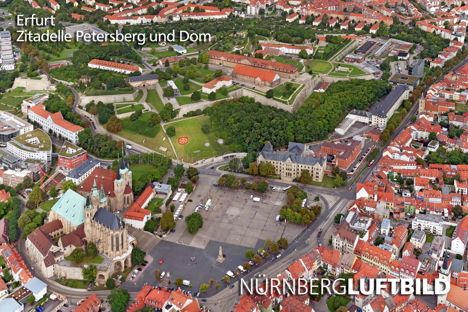 Erfurt, Zitadelle Petersberg und Dom, Luftbild