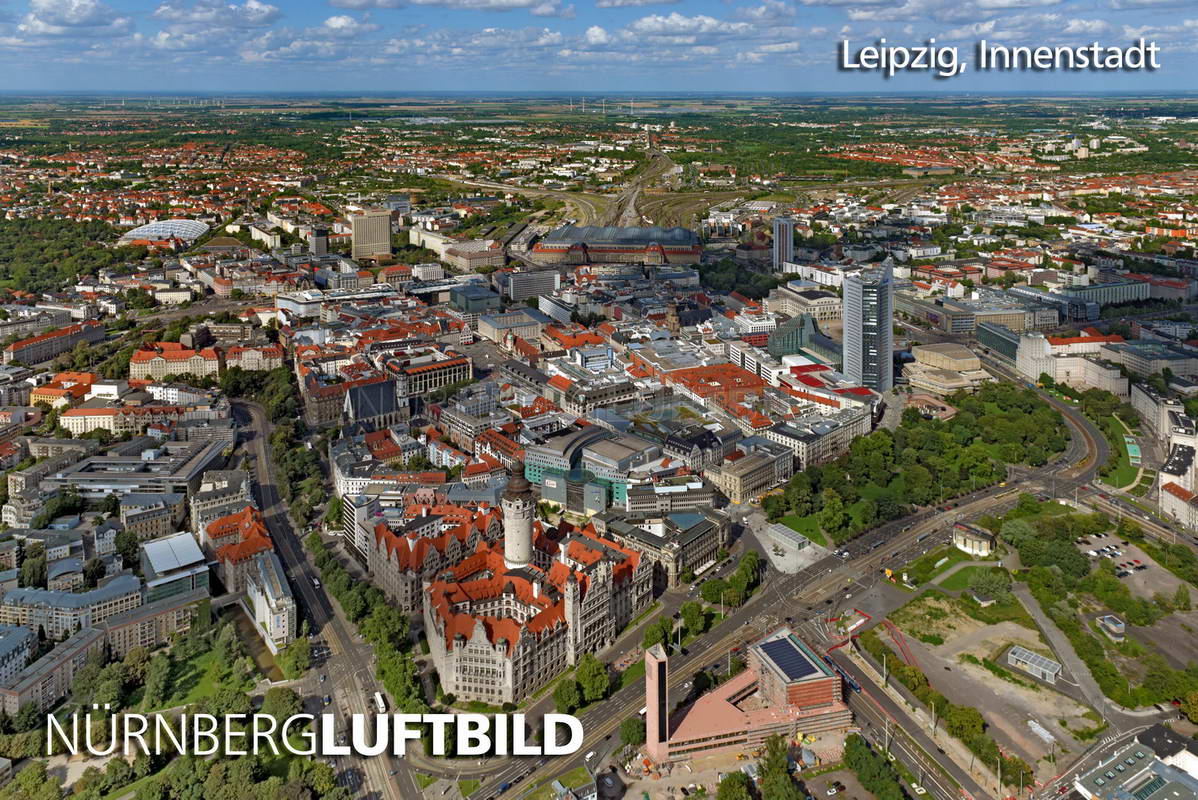 Innenstadt von Leipzig, Luftaufnahme