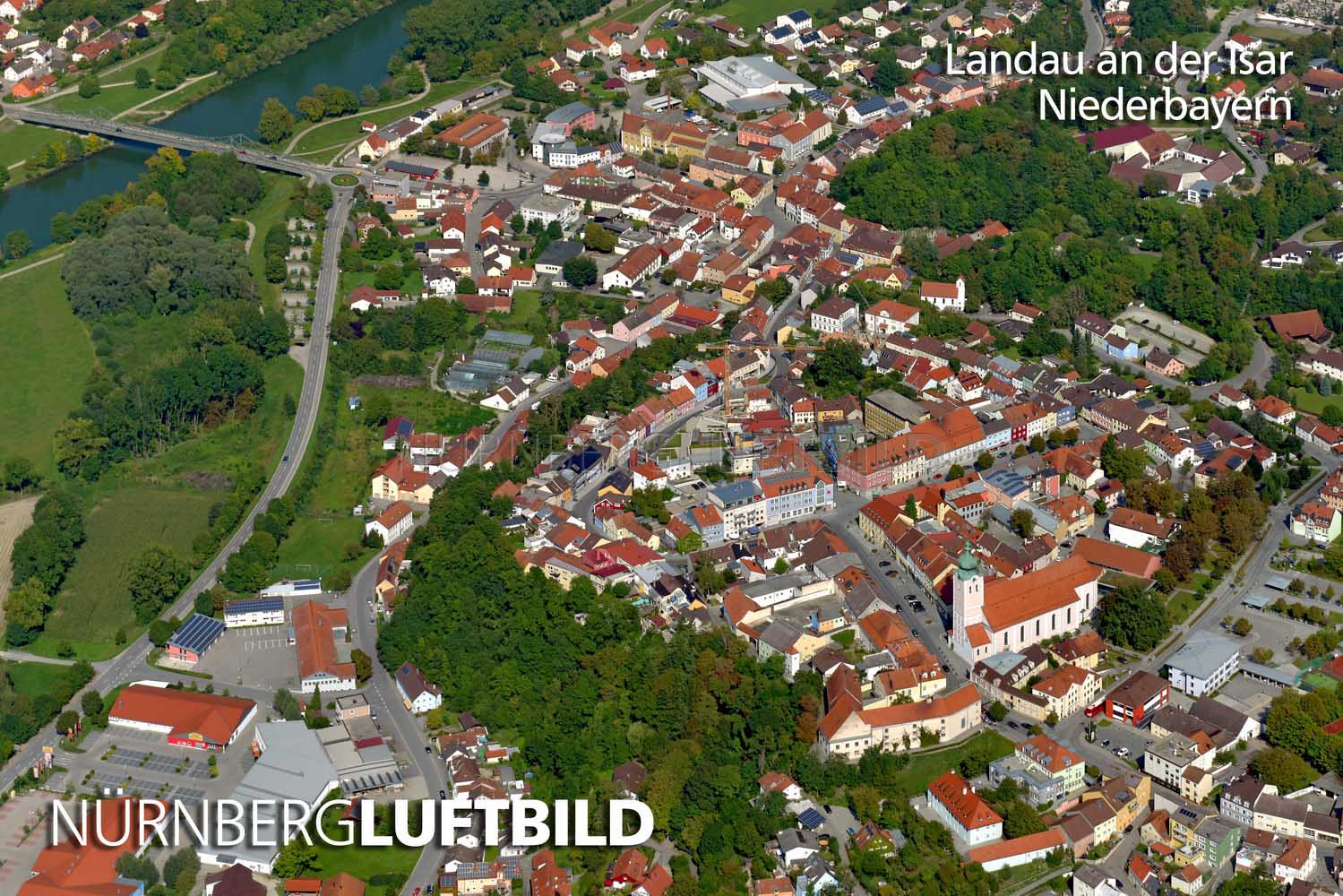 Landau an der Isar, Luftaufnahme