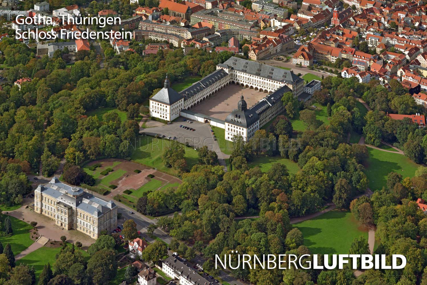 Gotha, Schloss Friedenstein, Luftaufnahme