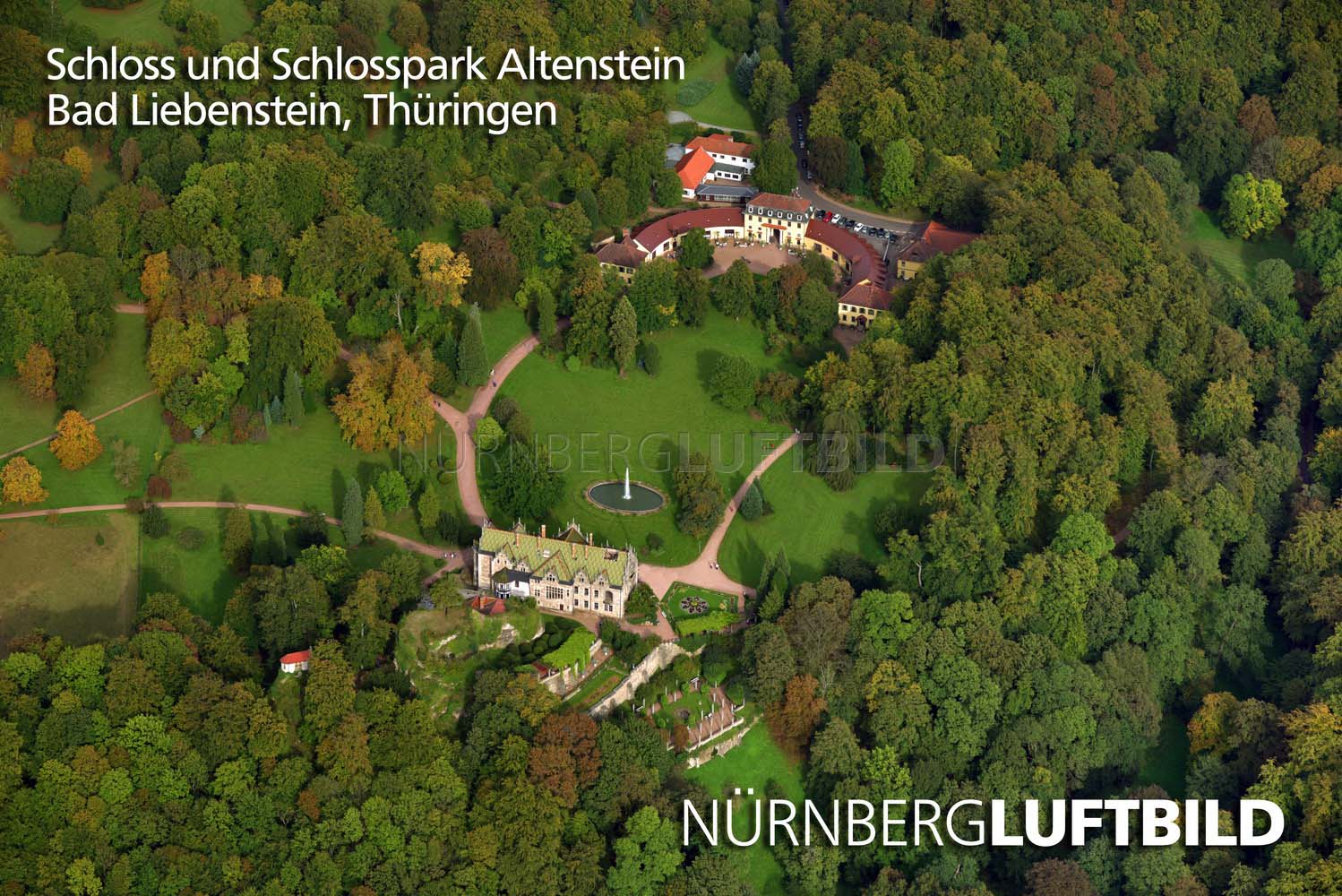 Schloss und Schlosspark Altenstein, Luftaufnahme