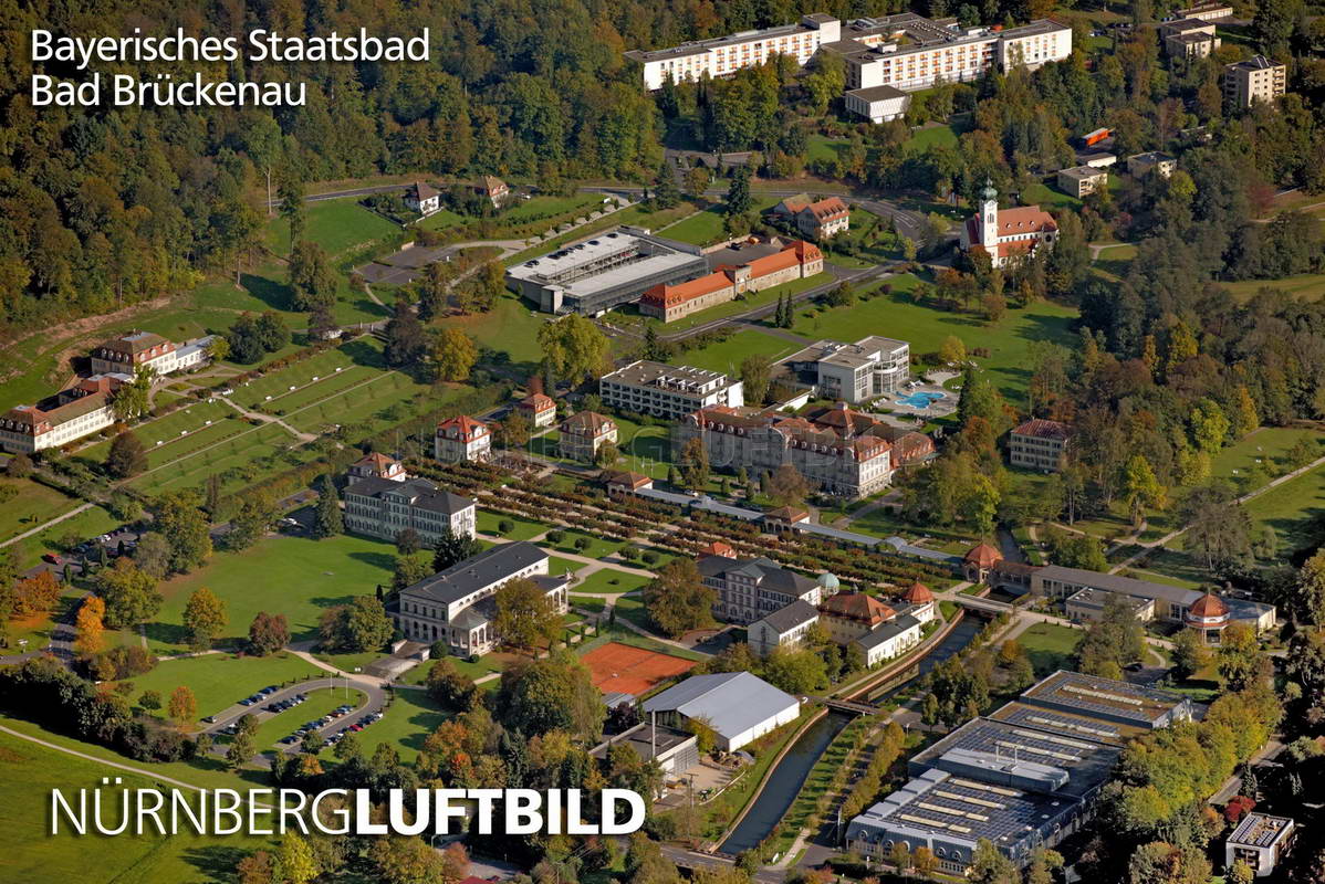 Bayrisches Staatsbad, Bad Brückenau, Luftaufnahme