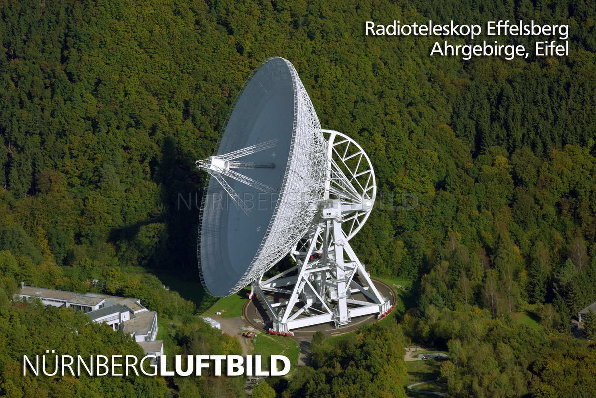 Radioteleskop Effelsberg, Ahrgebirge, Eifel, Luftaufnahme