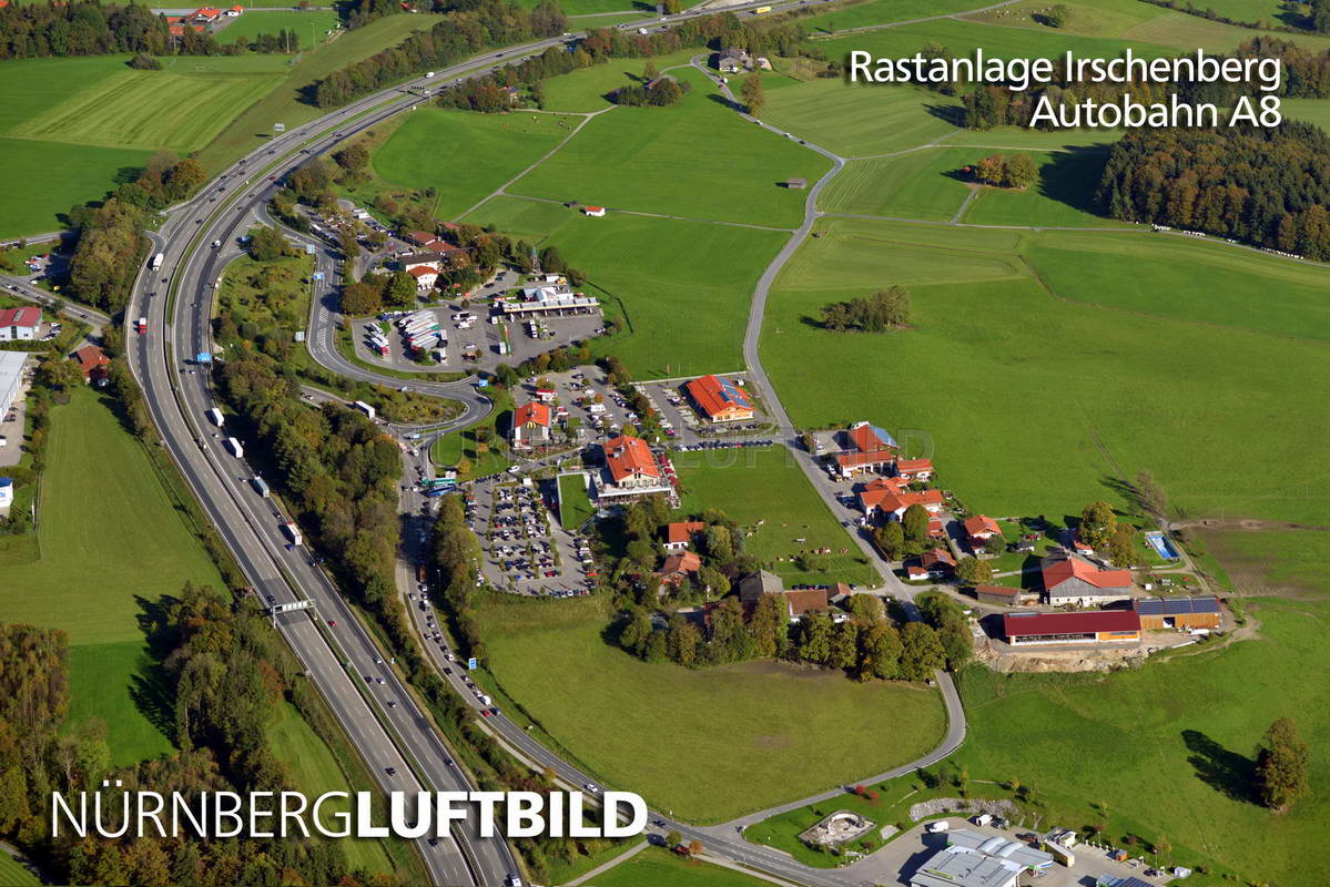 Rastanlage Irschenberg, Autobahn A8, Luftaufnahme