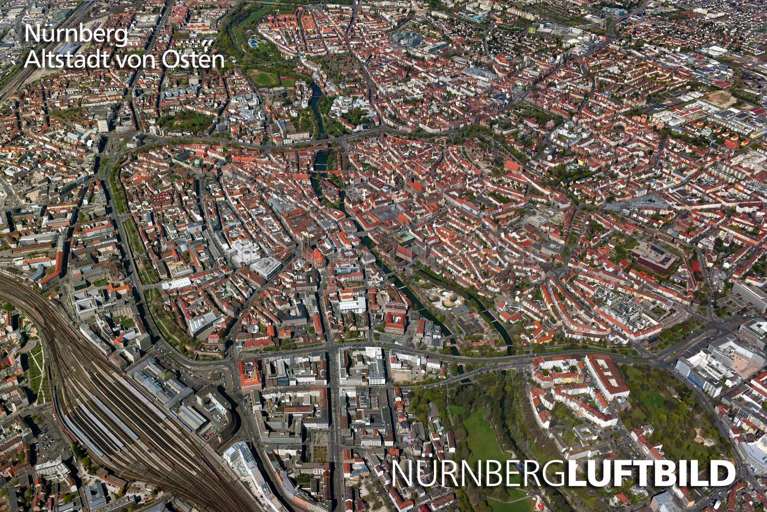 Nürnberg, Altstadt von Osten, Luftaufnahme