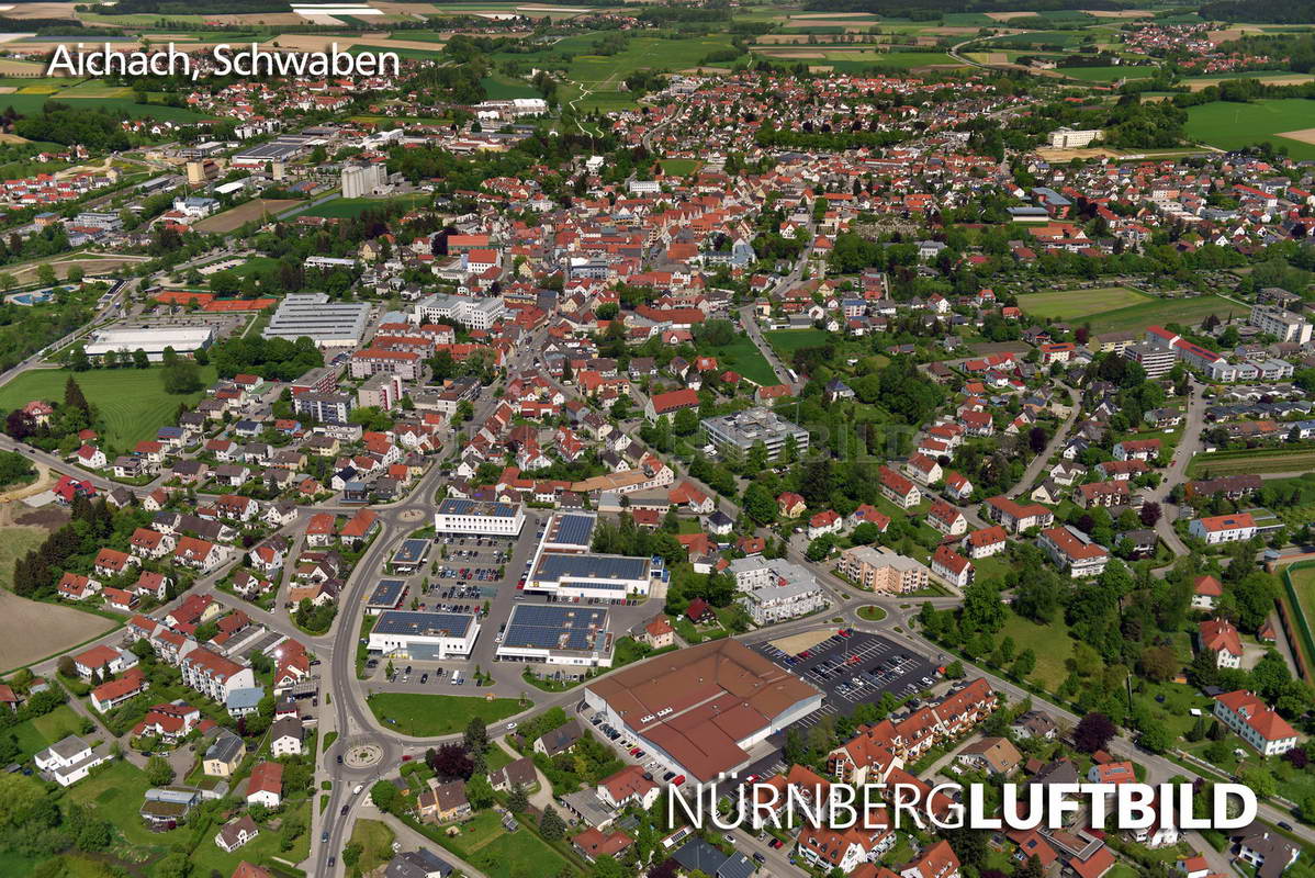 Aichach in Schwaben, Luftaufnahme