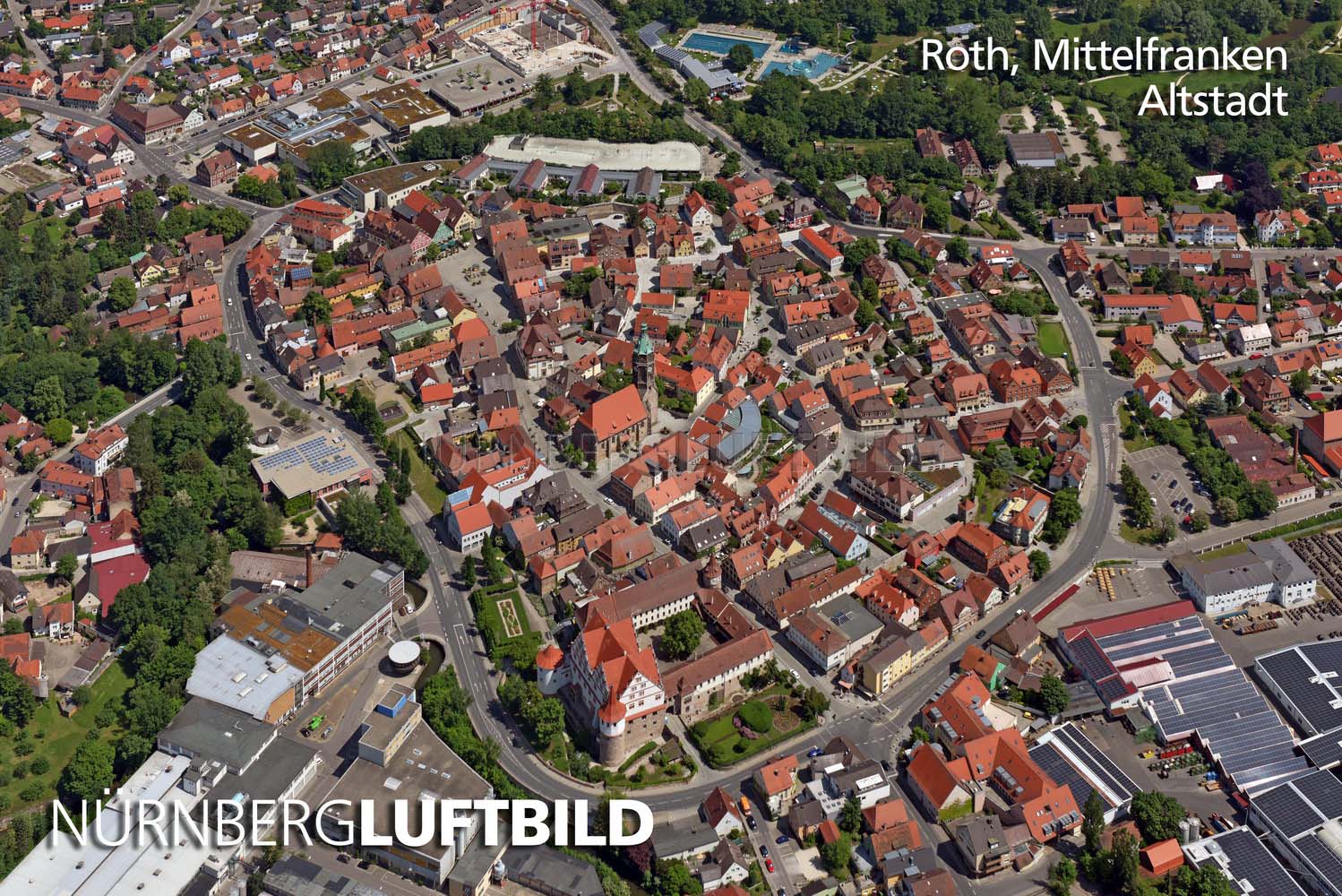 Roth, Altstadt, Luftaufnahme