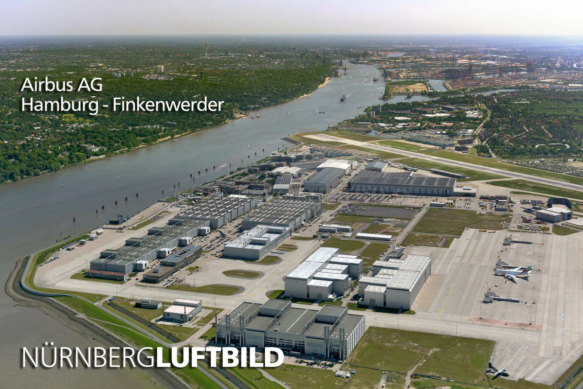 Airbus AG, Hamburg - Finkenwerder, Luftaufnahme