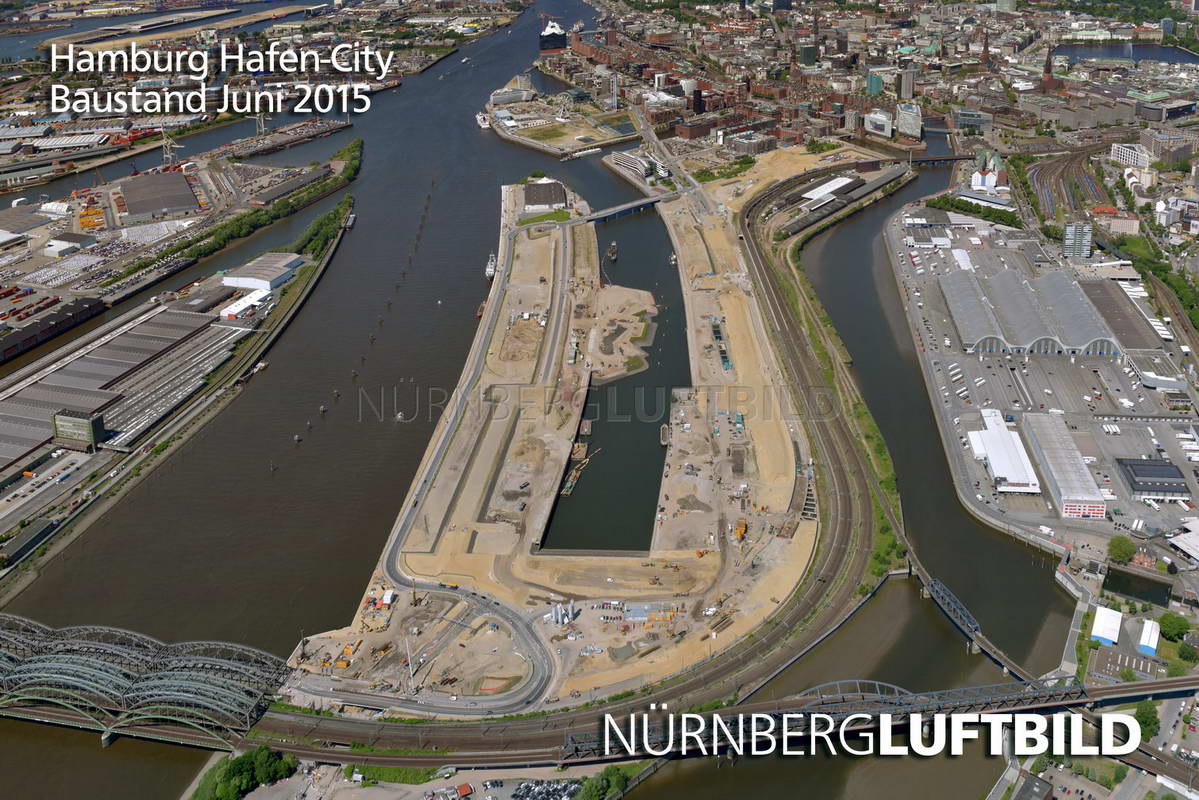 Hamburg Hafen-City, Baustand Juni 2015, Luftaufnahme