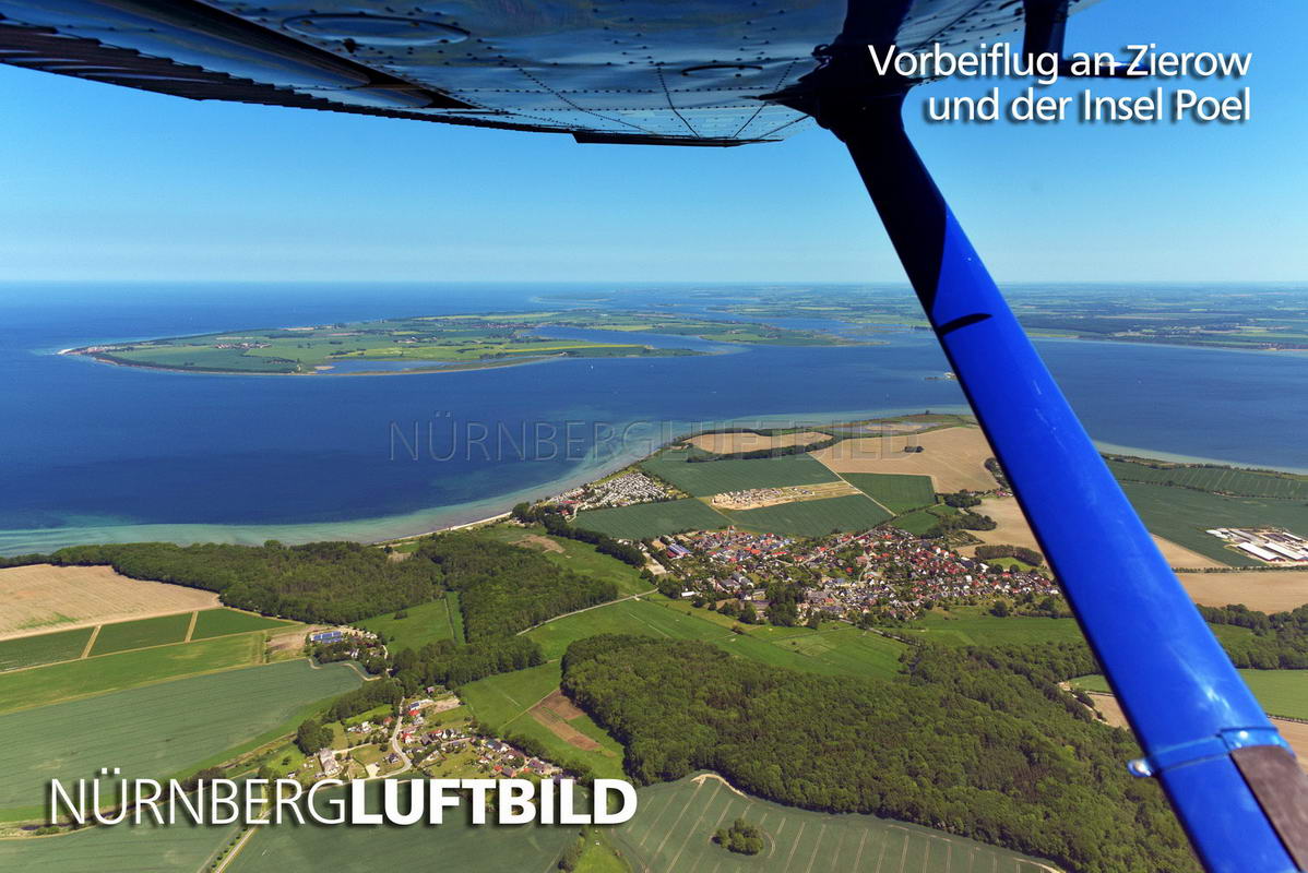 Vorbeiflug an Zierow und der Insel Poel, Luftbild