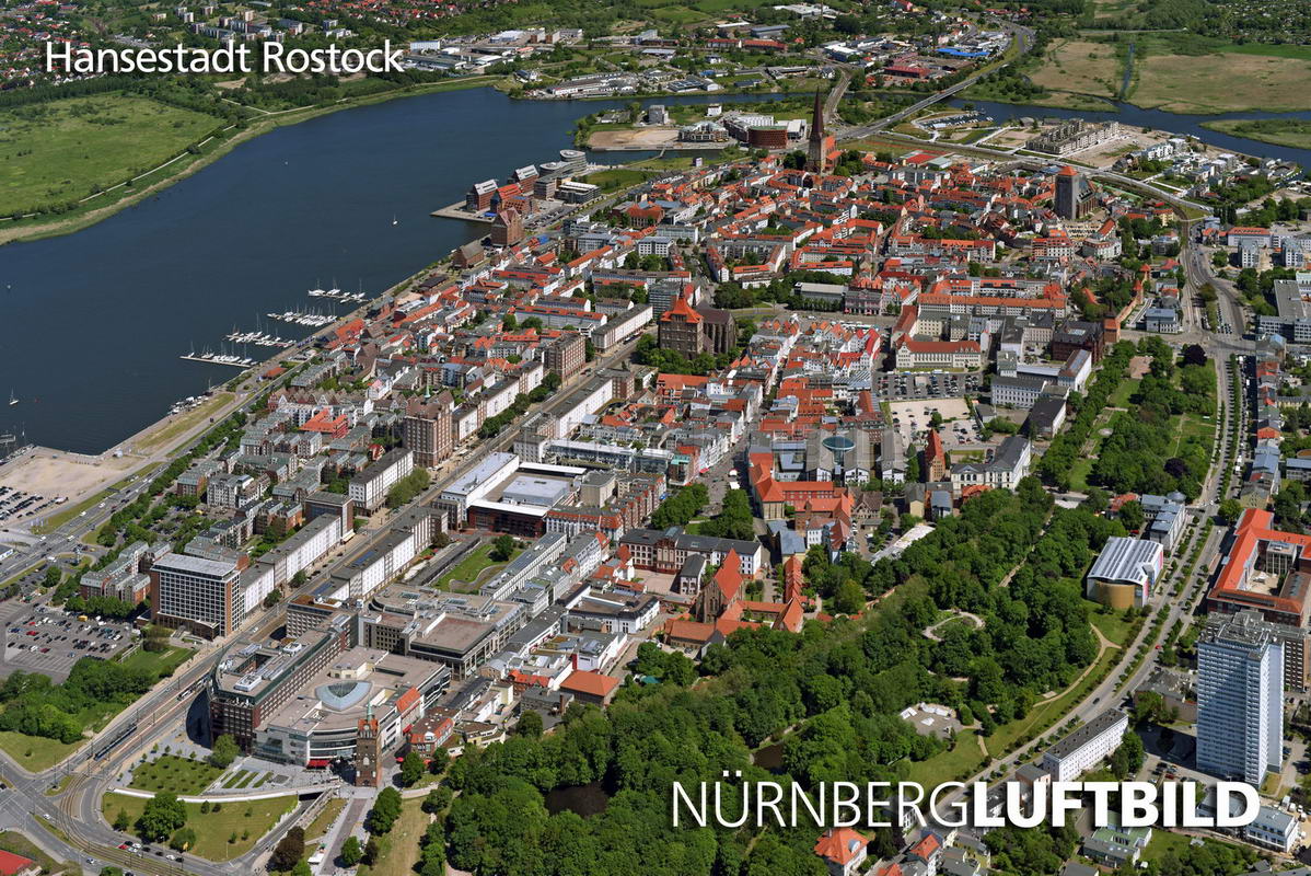 Hansestadt Rostock, Blick von Westen, Luftbild