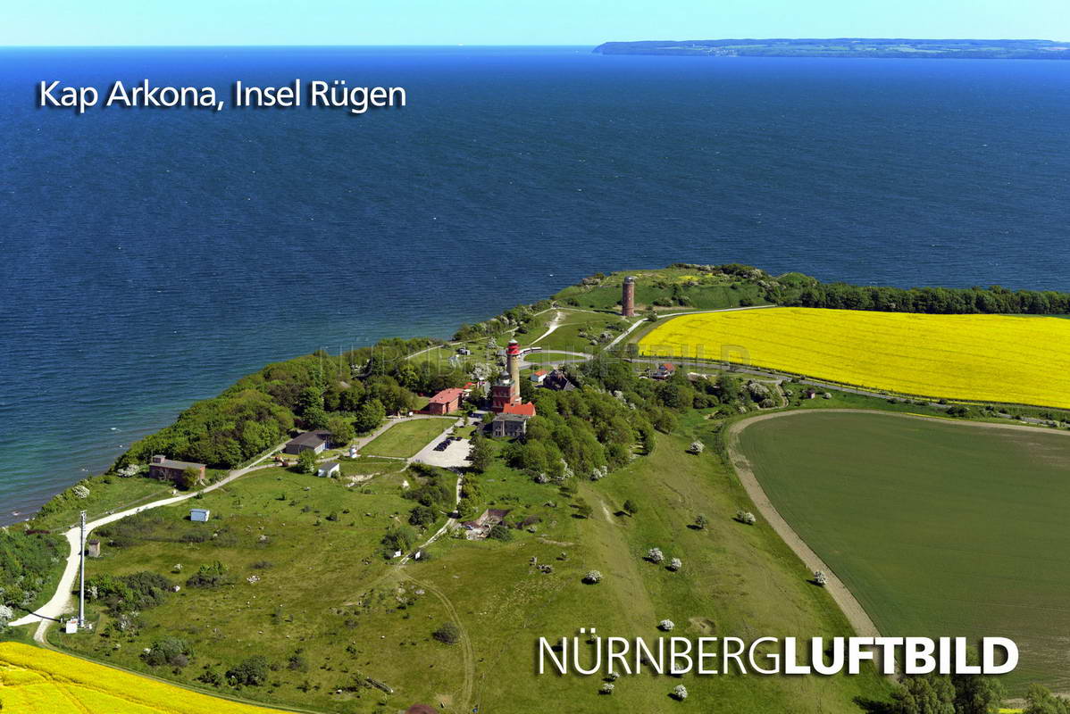 Kap Arkona von Westen, Insel Rügen, Luftaufnahme