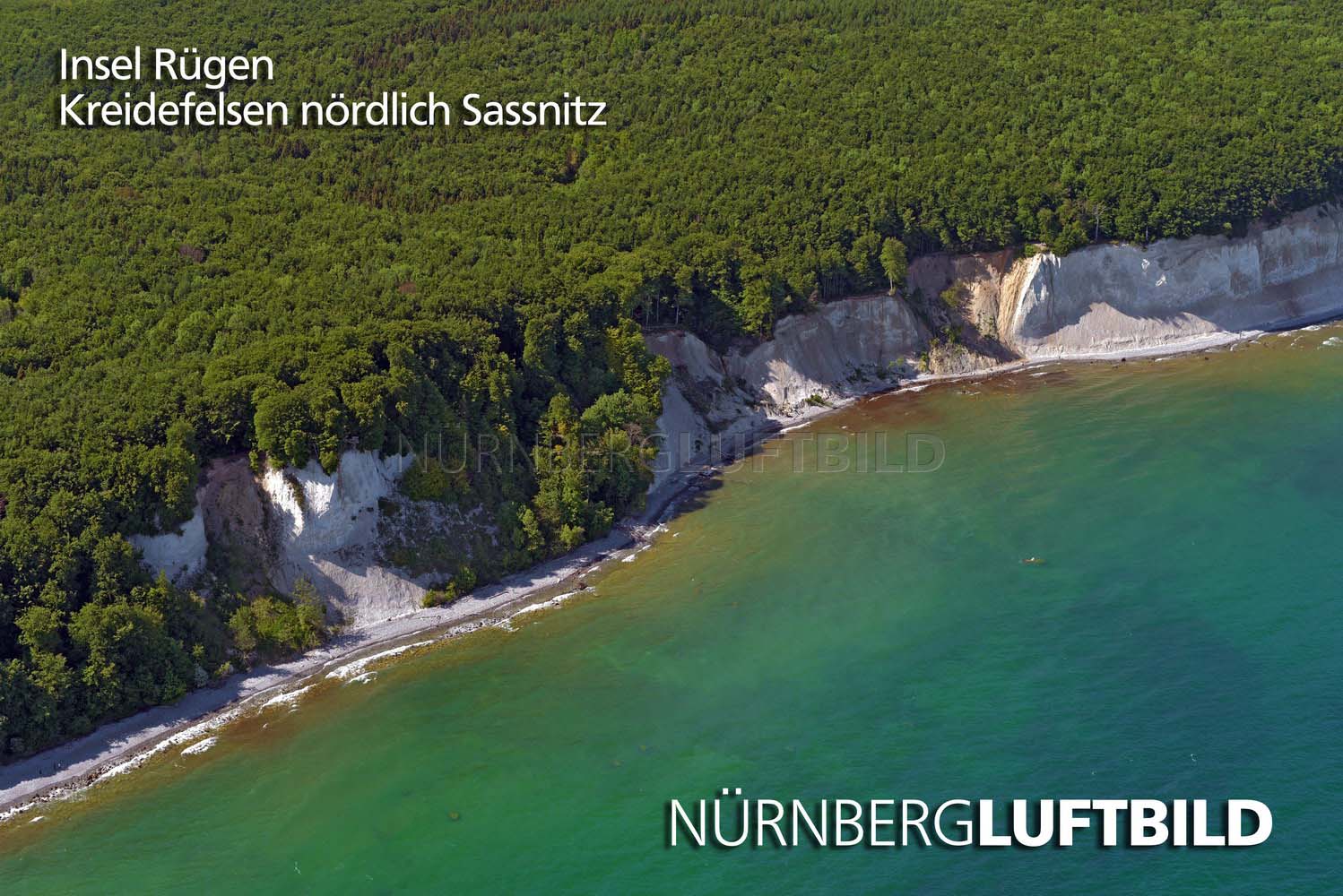 Insel Rügen, Kreidefelsen nördlich Sassnitz, Luftbild