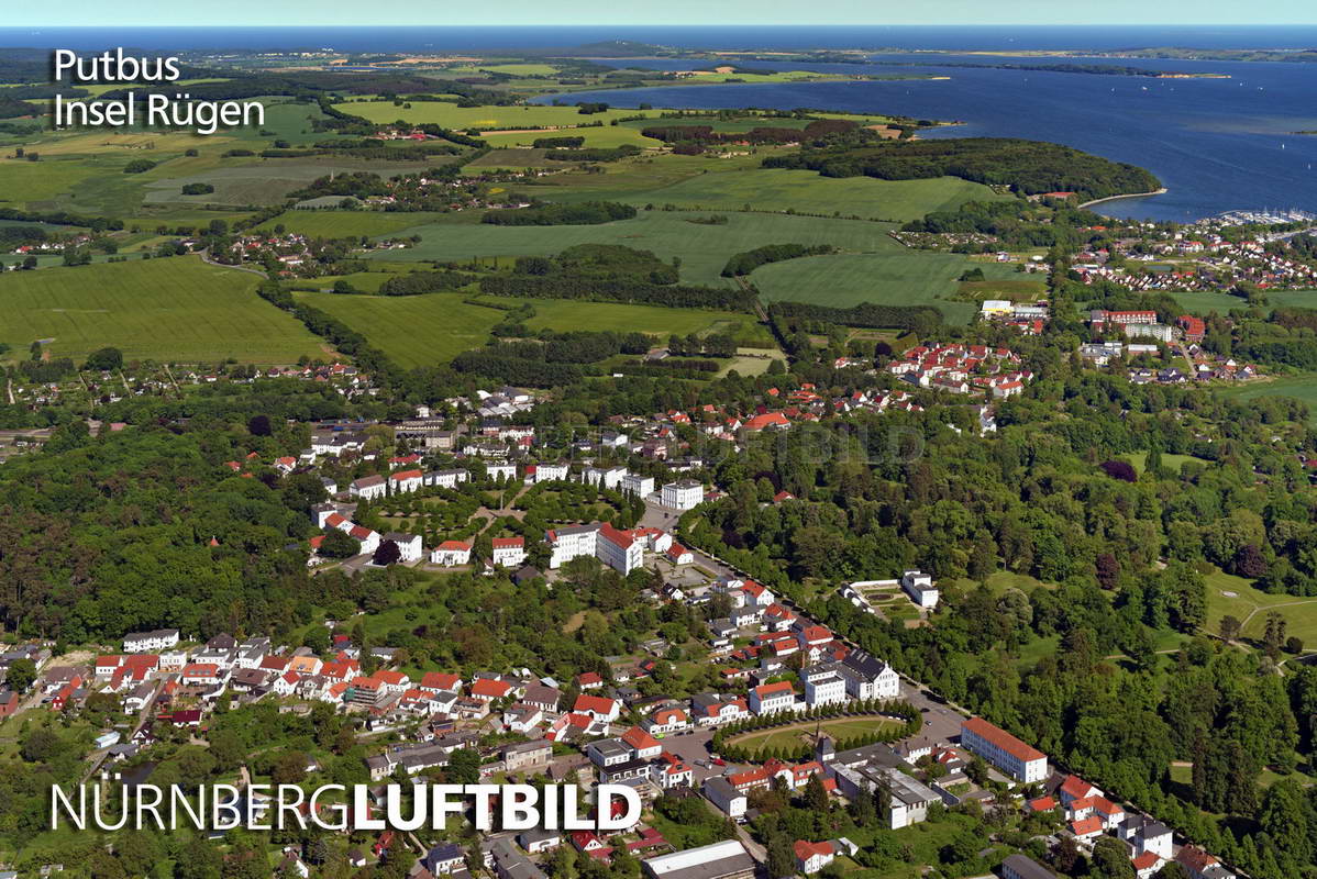 Blick auf Putbus von Nordwesten, Insel Rügen, Luftbild