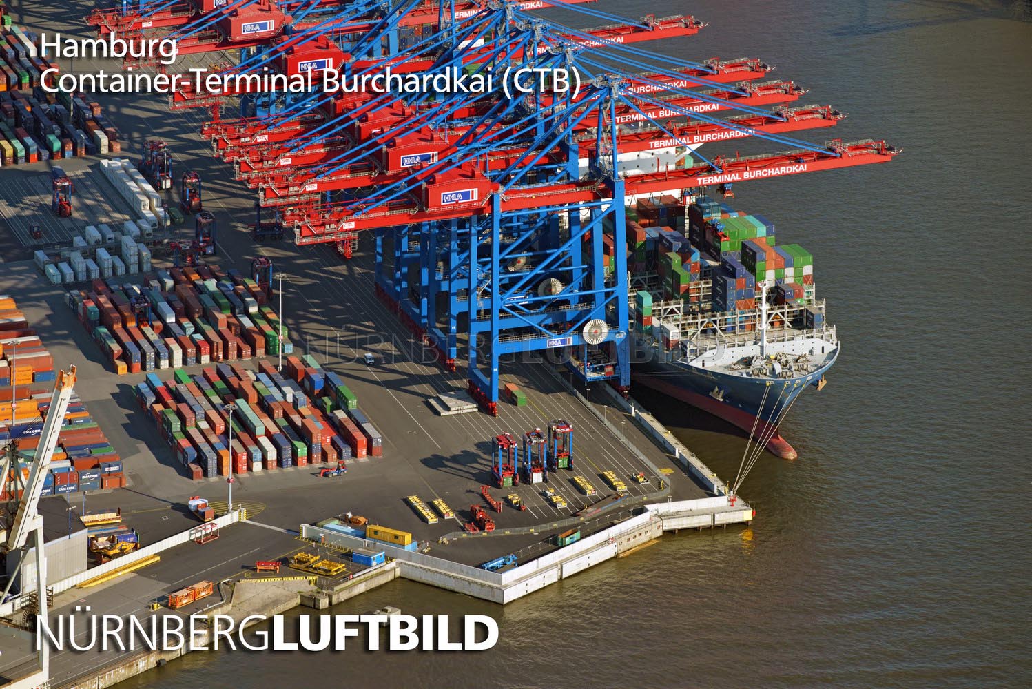 Hamburg, Container-Terminal Burchardkai (CTB), Luftaufnahme