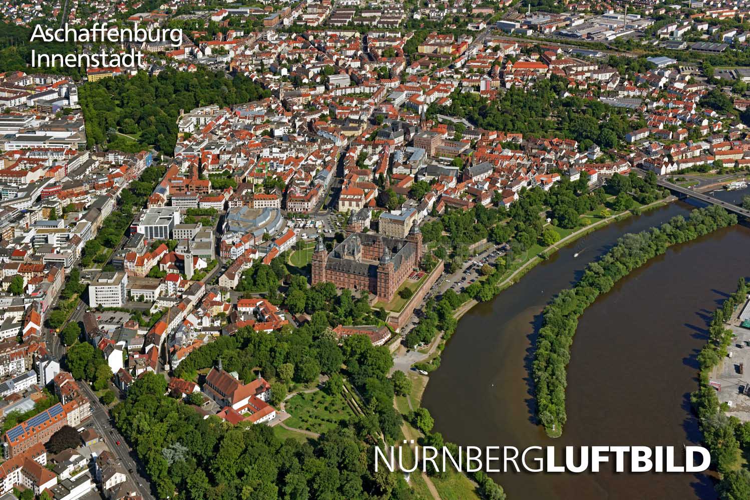 Aschaffenburg, Innenstadt, Luftaufnahme