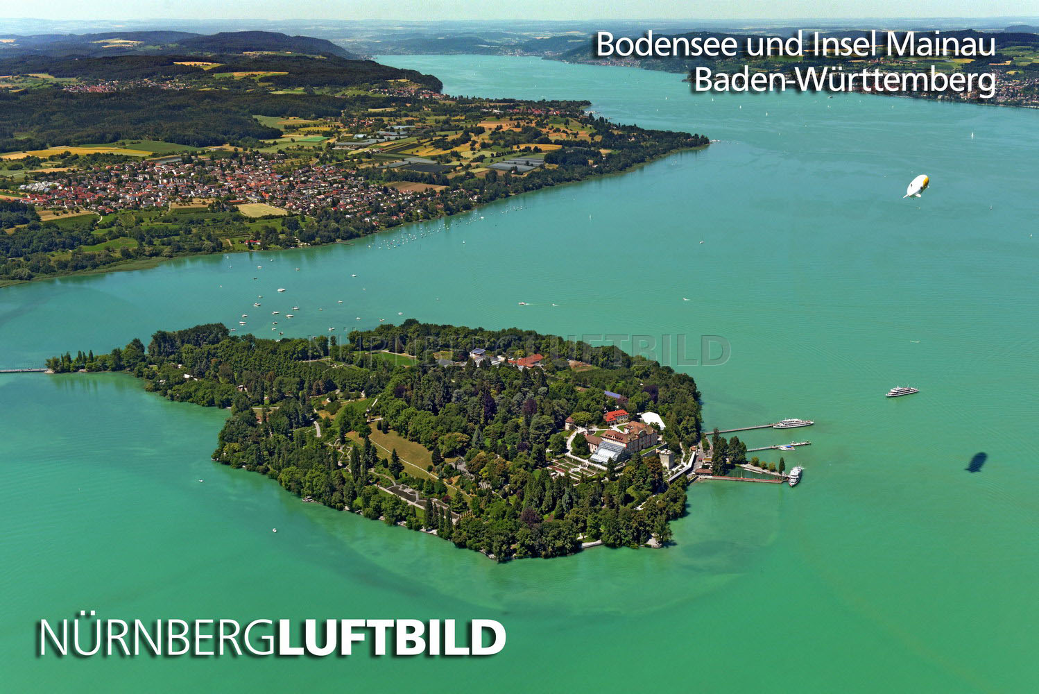 Bodensee und Insel Mainau, Luftbild