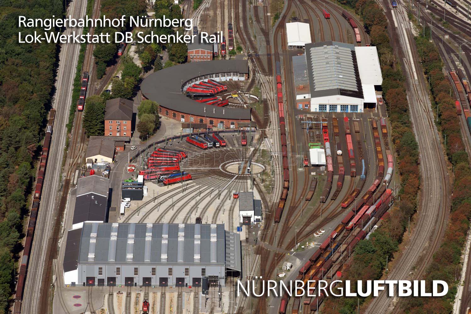 Rangierbahnhof Nürnberg, Lok-Werkstadtt DB, Luftbild