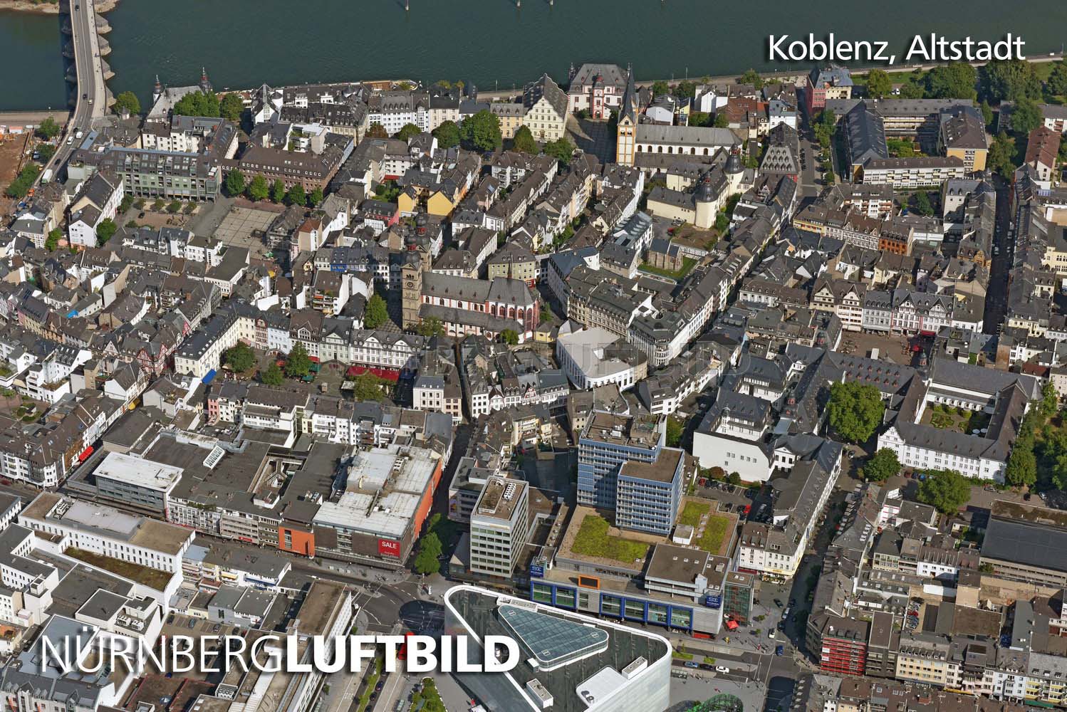Koblenz, Altstadt, Luftaufnahme