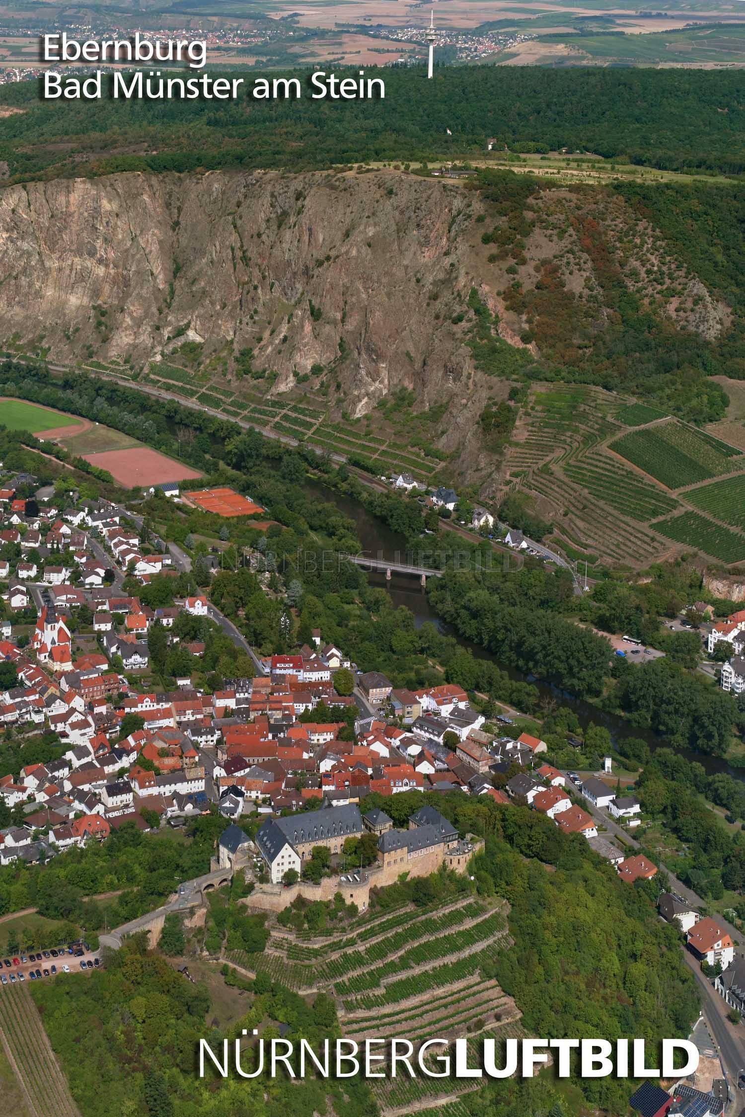 Ebernburg, Bad Münster am Stein, Luftaufnahme