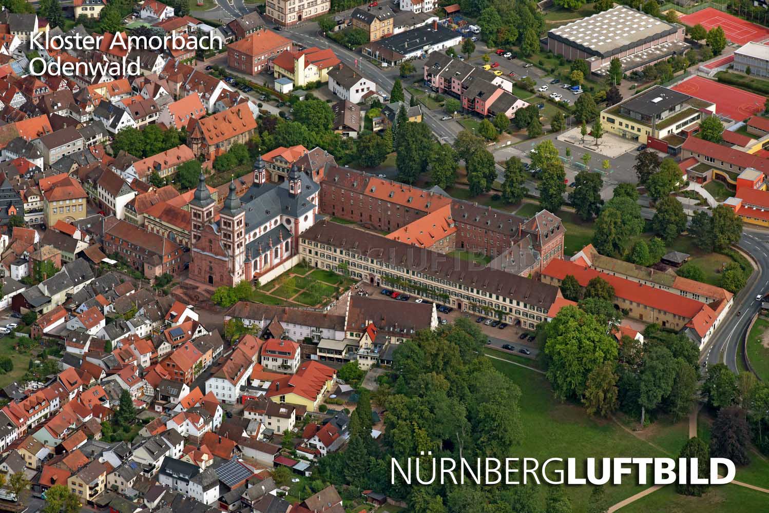 Kloster Amorbach, Odenwald, Luftbild