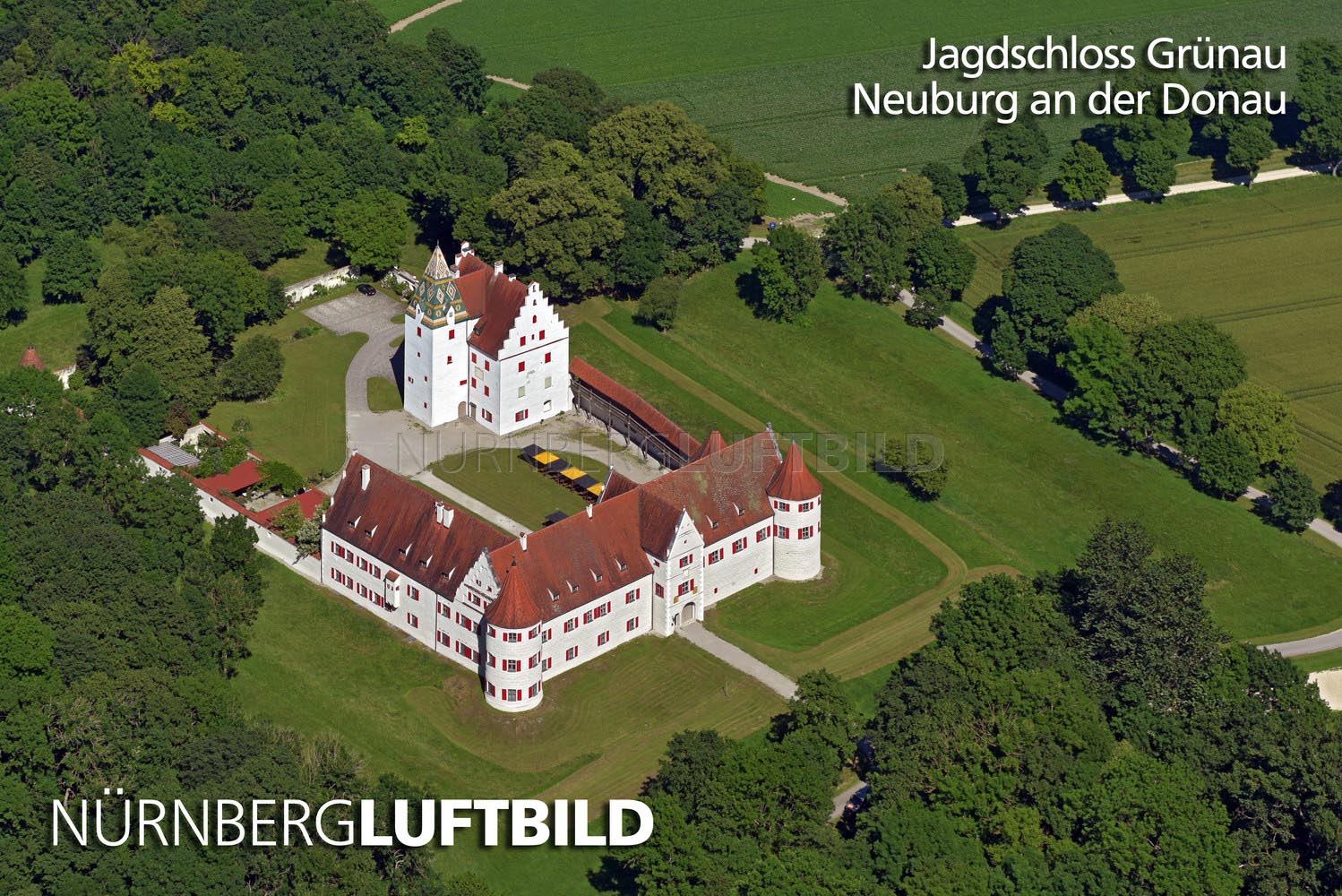 Jagdschloss Grünau, Neuburg an der Donau, Luftbild