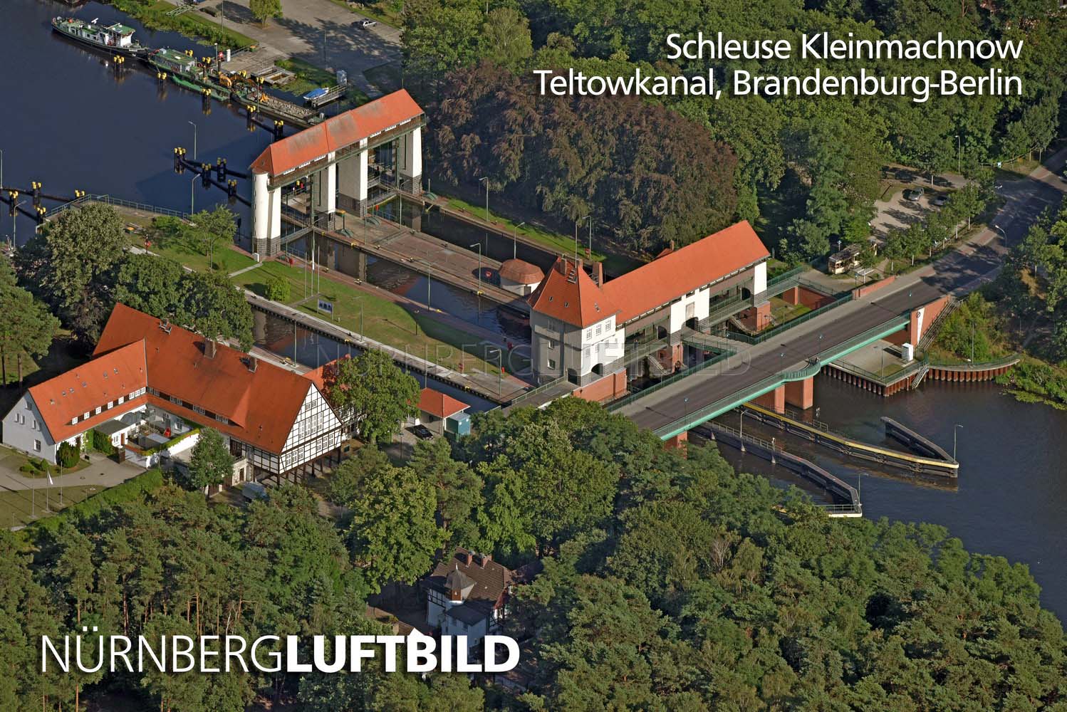 Schleuse Kleinmachnow, Teltowkanal, Luftaufnahme