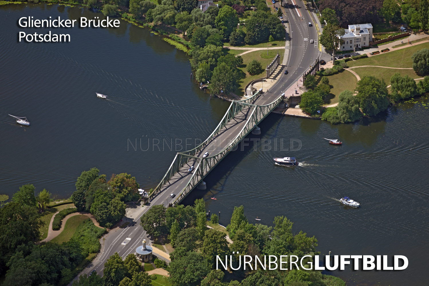 Glienicker Brücke, Potsdam, Luftaufnahme