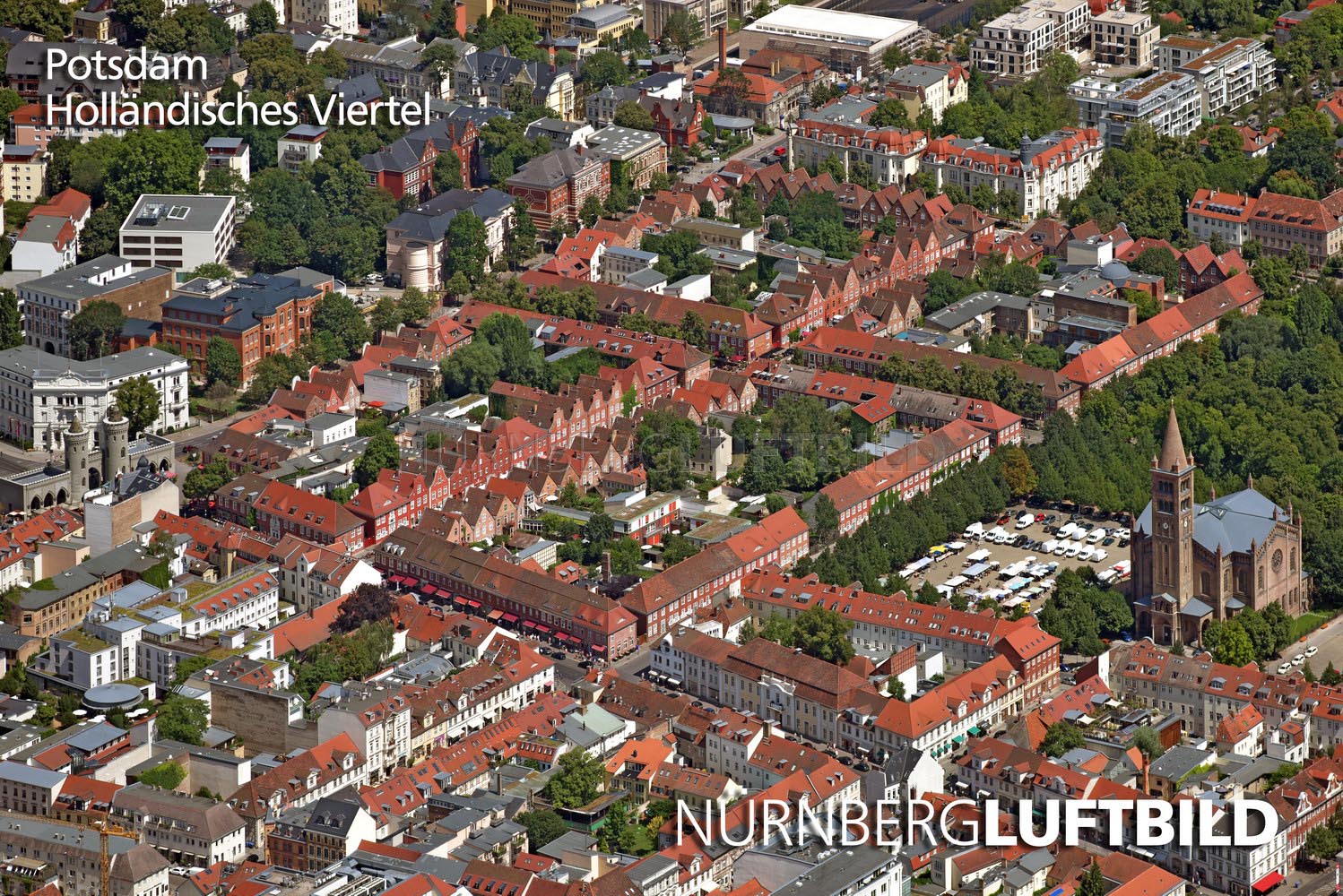Potsdam, Holländisches Viertel, Luftaufnahme