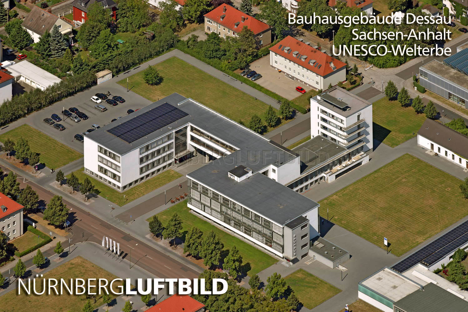Bauhausgebäude Dessau, Luftaufnahme