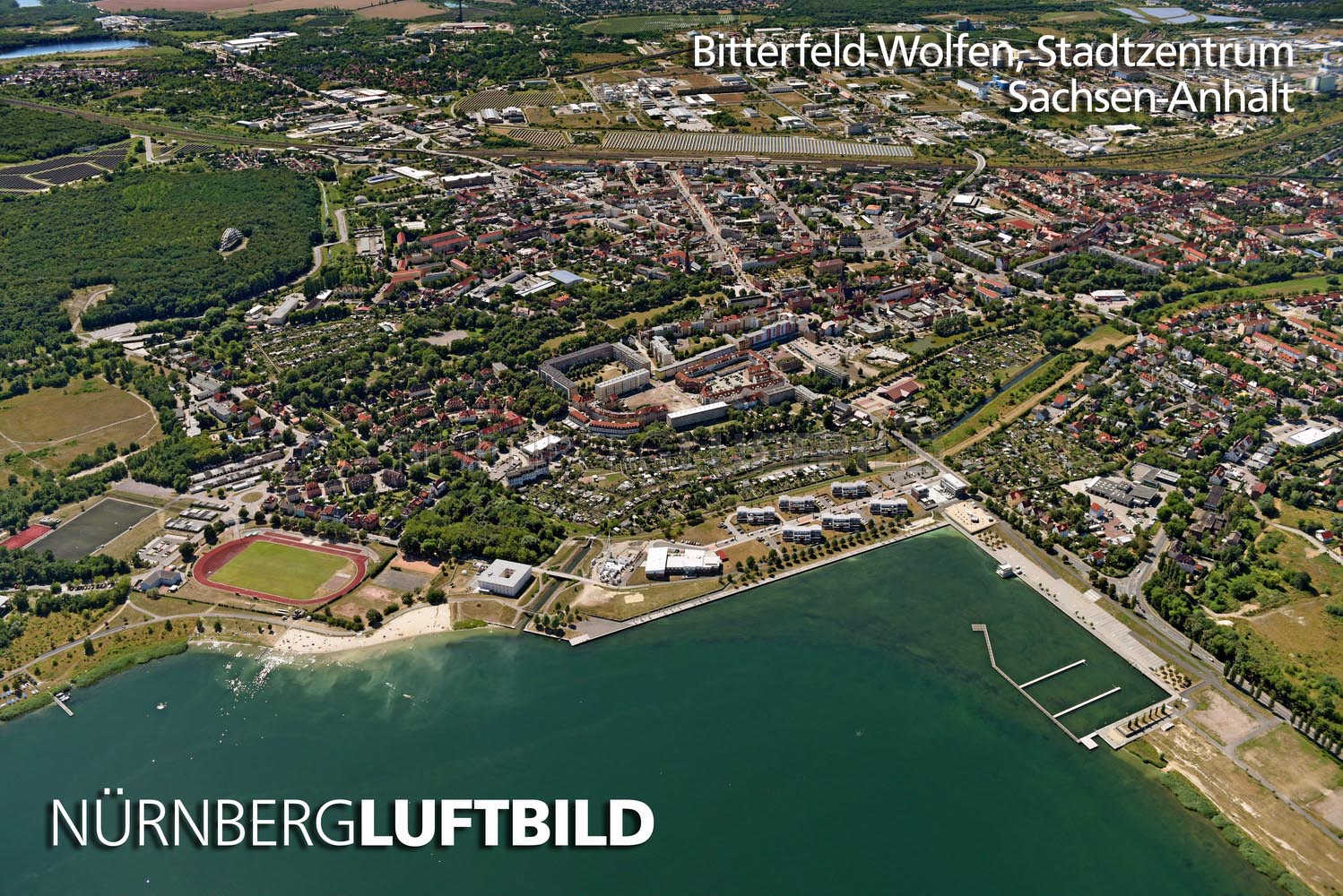 Bitterfeld-Wolfen, Stadtzentrum, Luftaufnahme