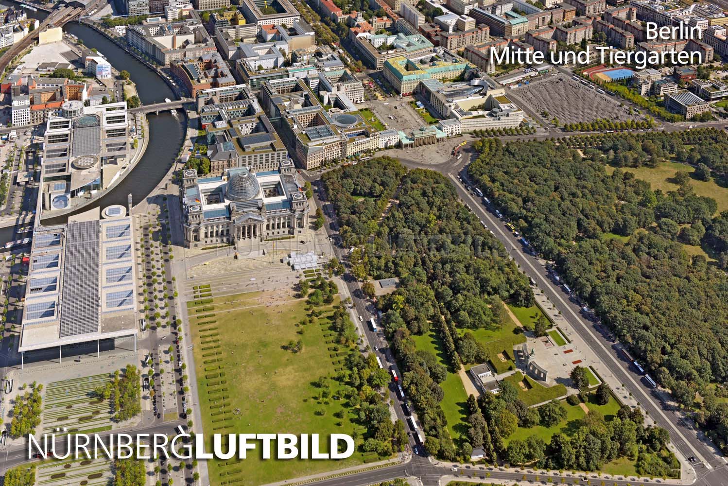 Berlin, Mitte und Tiergarten, Luftaufnahme