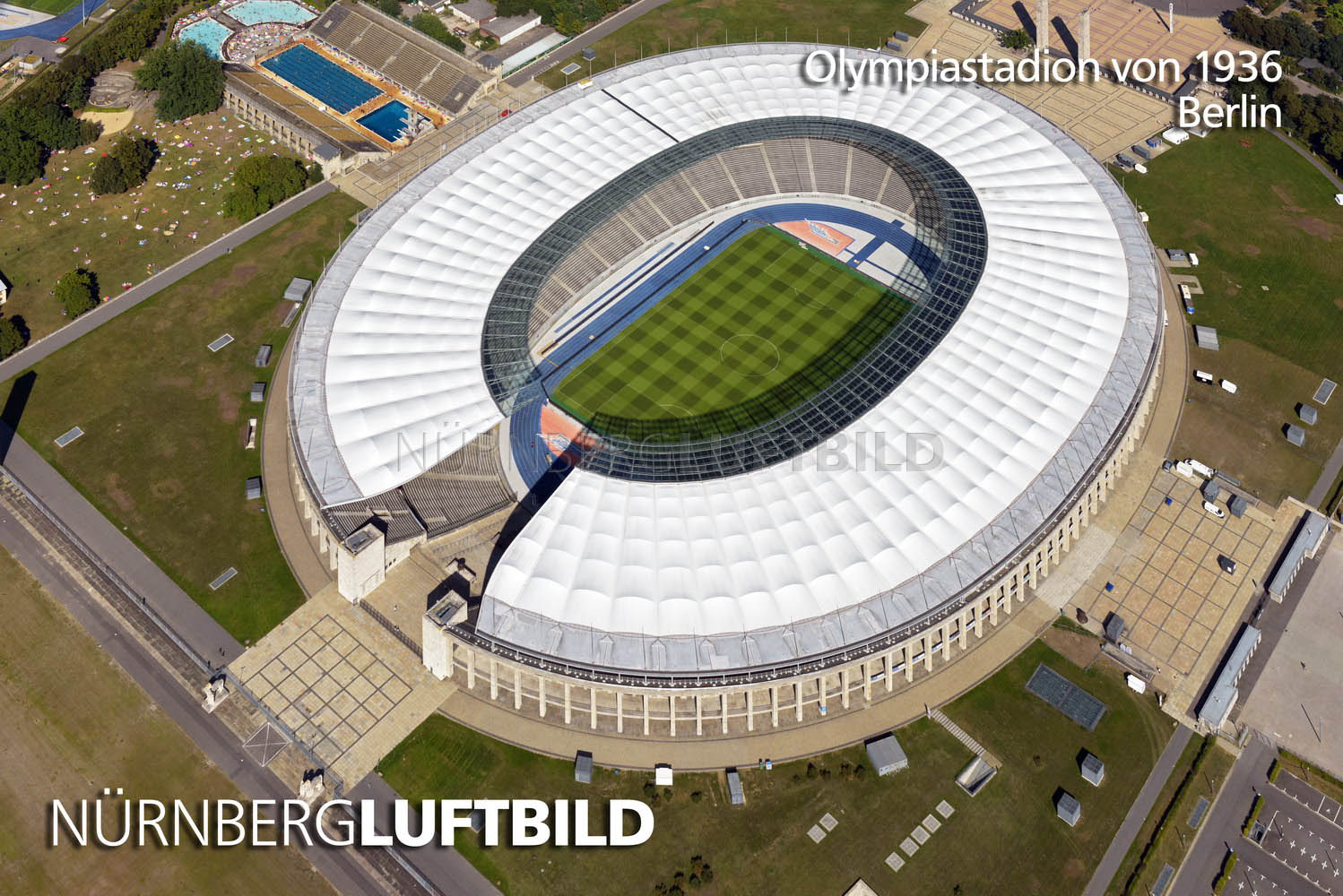 Olympiastadion Von 1936 Berlin Luftaufnahme