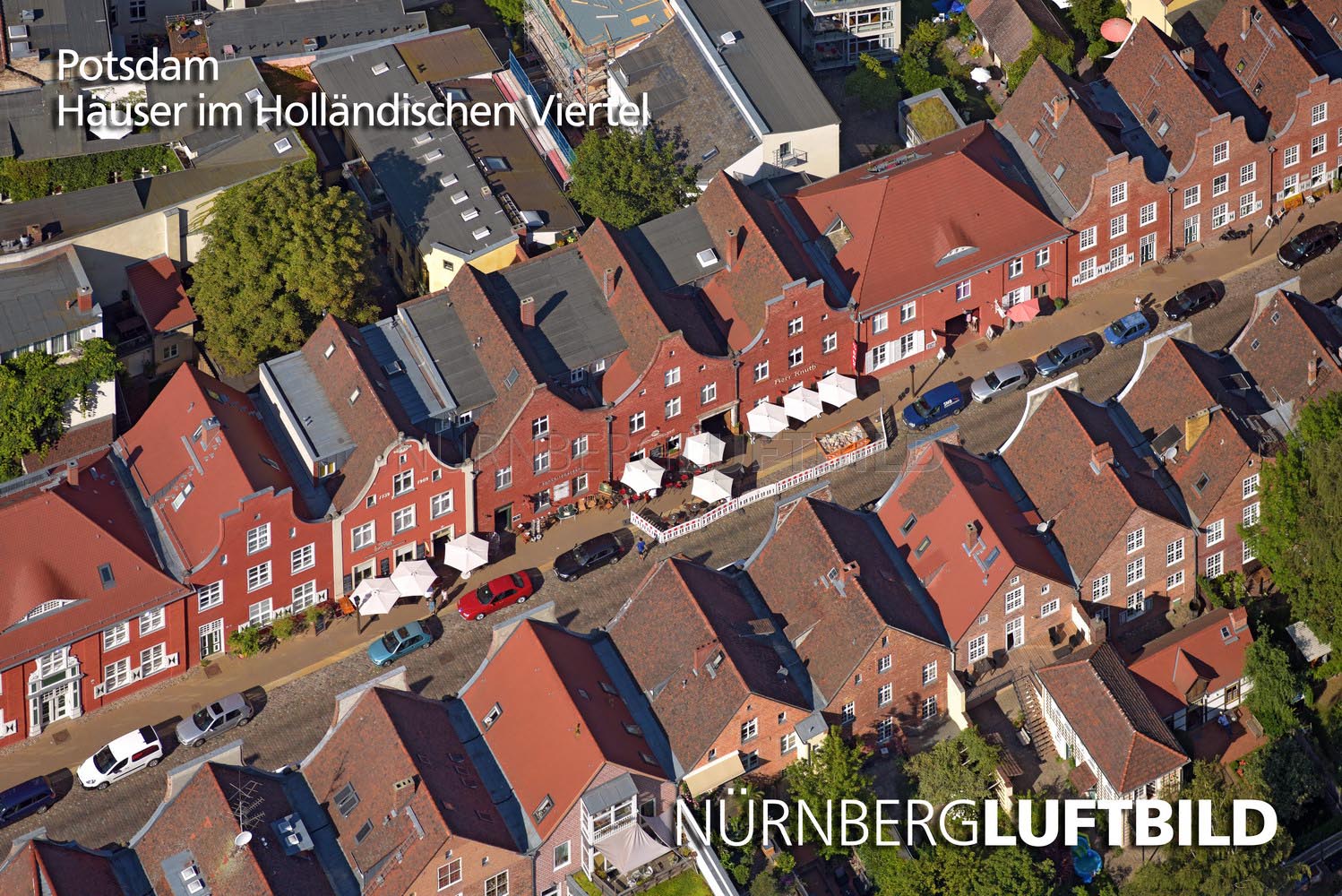 Potsdam, Häuser im Holländischen Viertel, Luftaufnahme