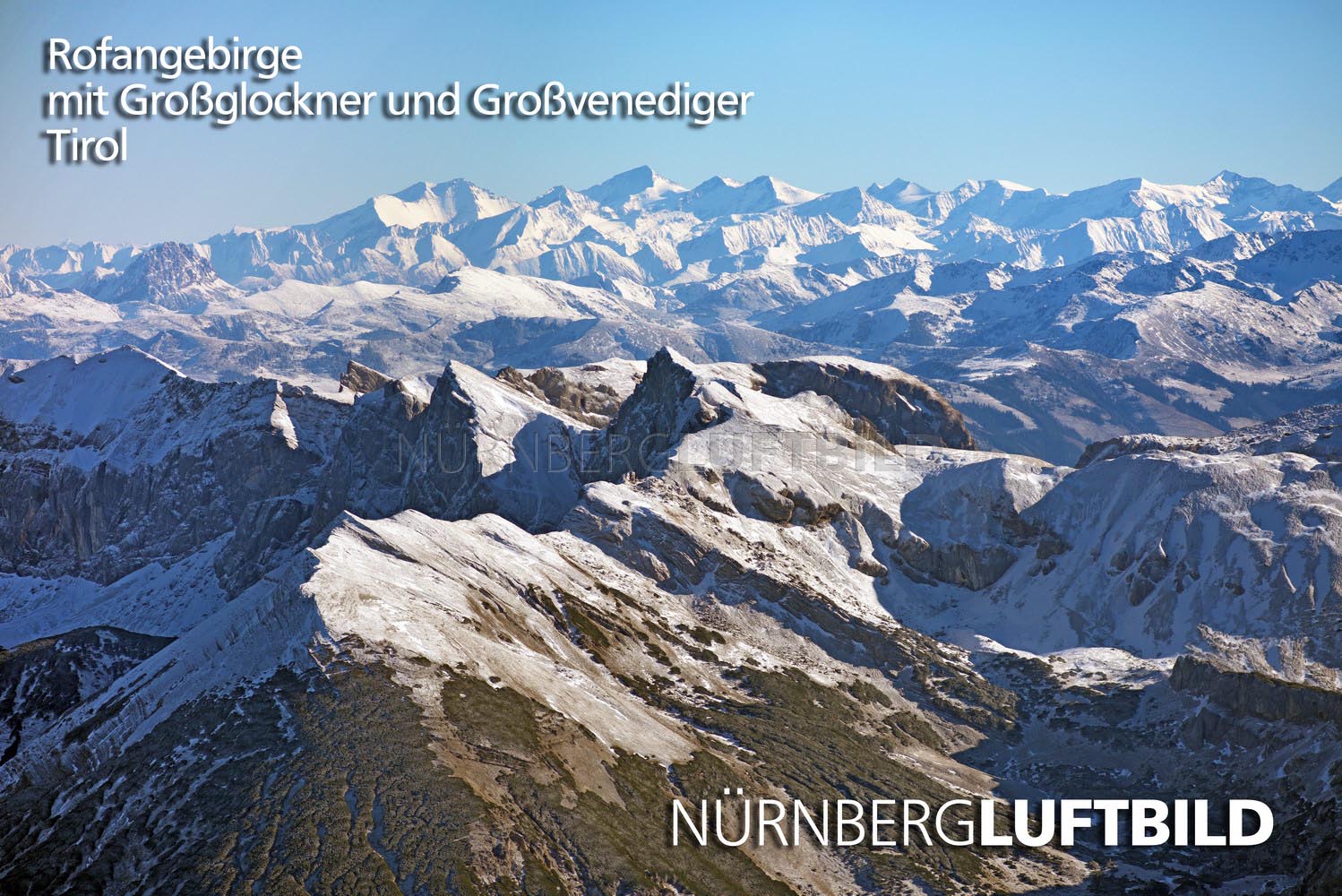 Rofangebirge mit Großglockner und Großvenediger, Tirol, Luftbild