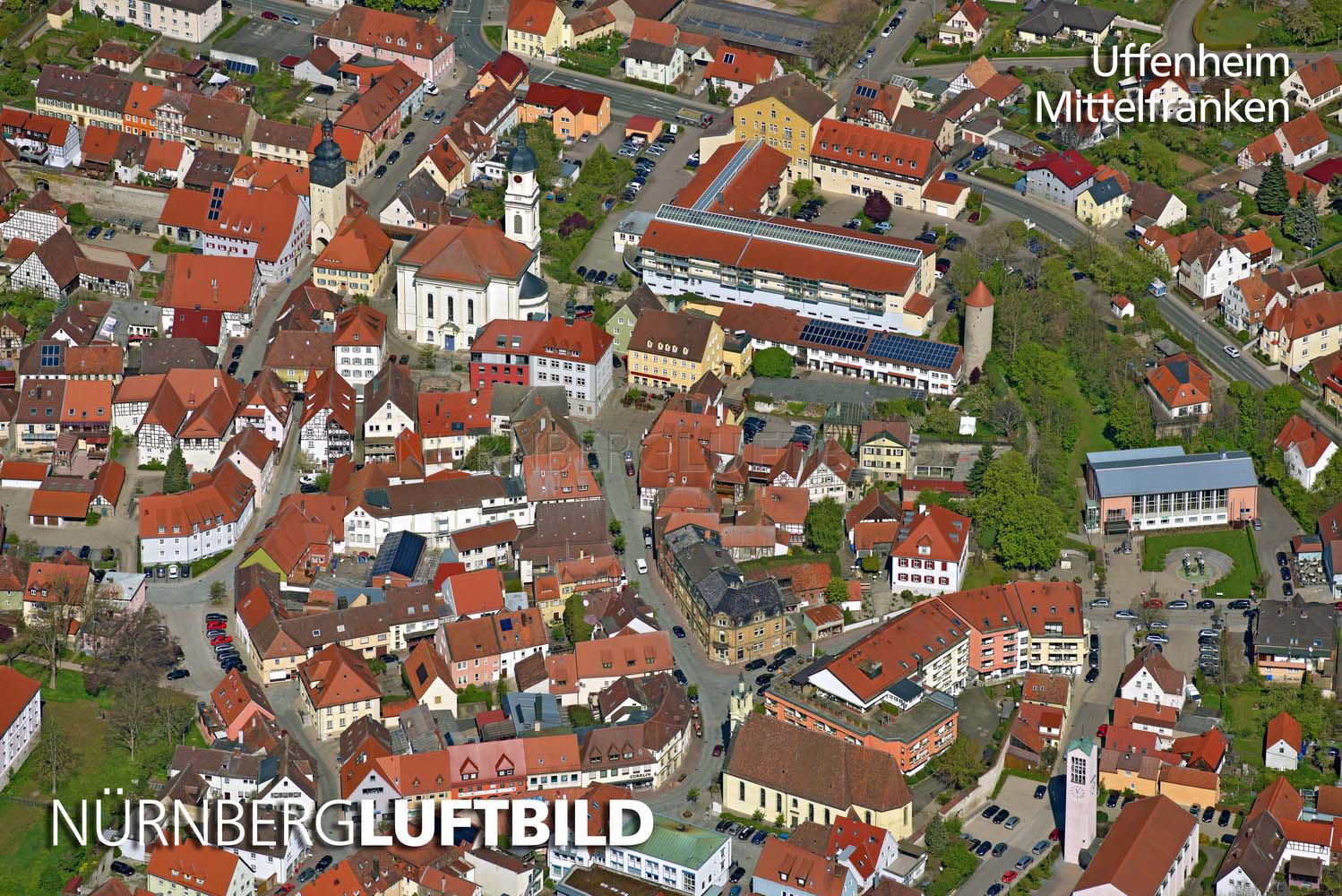 Uffenheim, Mittelfranken, Luftaufnahme