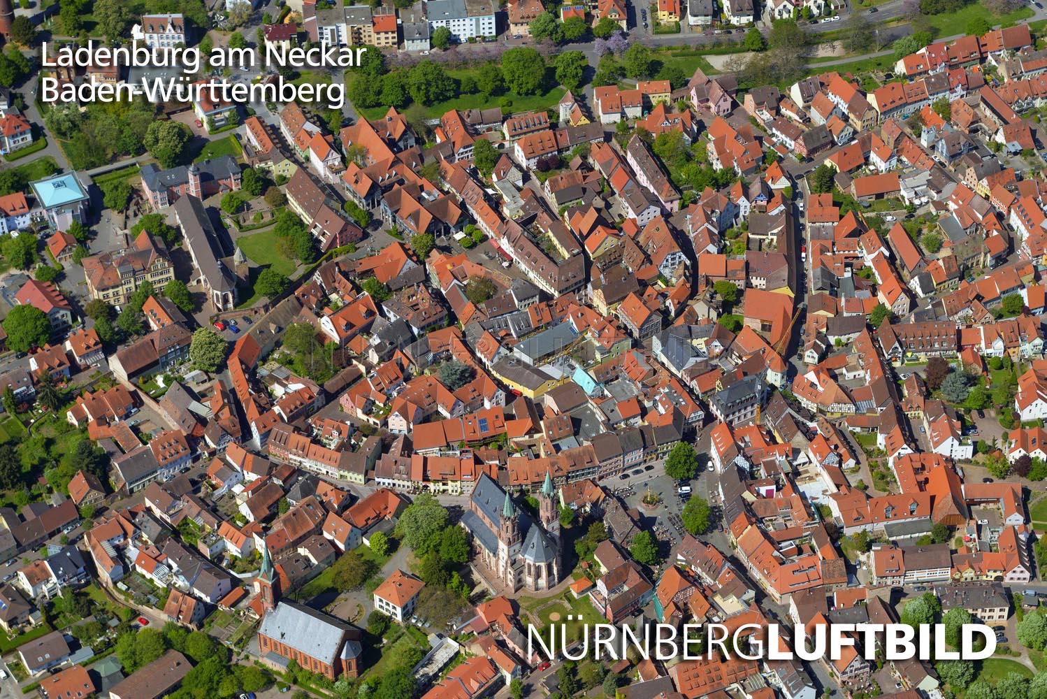 Ladenburg am Neckar, Luftaufnahme