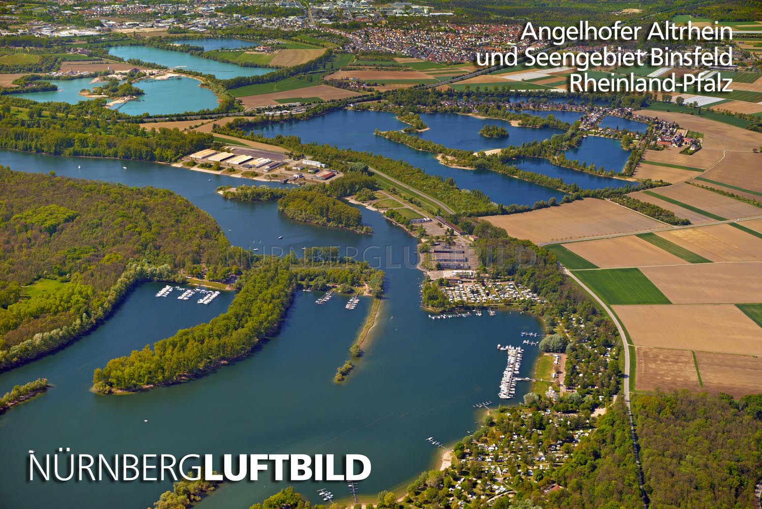 Angelhofer Altrhein und Seengebiet Binsfeld, Luftaufnahme