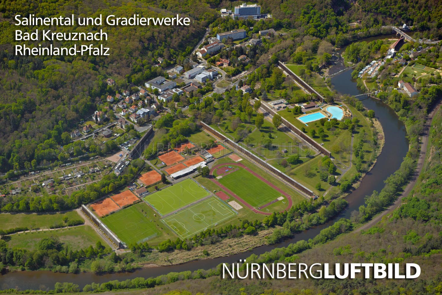 Salinental und Gradierwerke, Bad Kreuznach, Luftbild