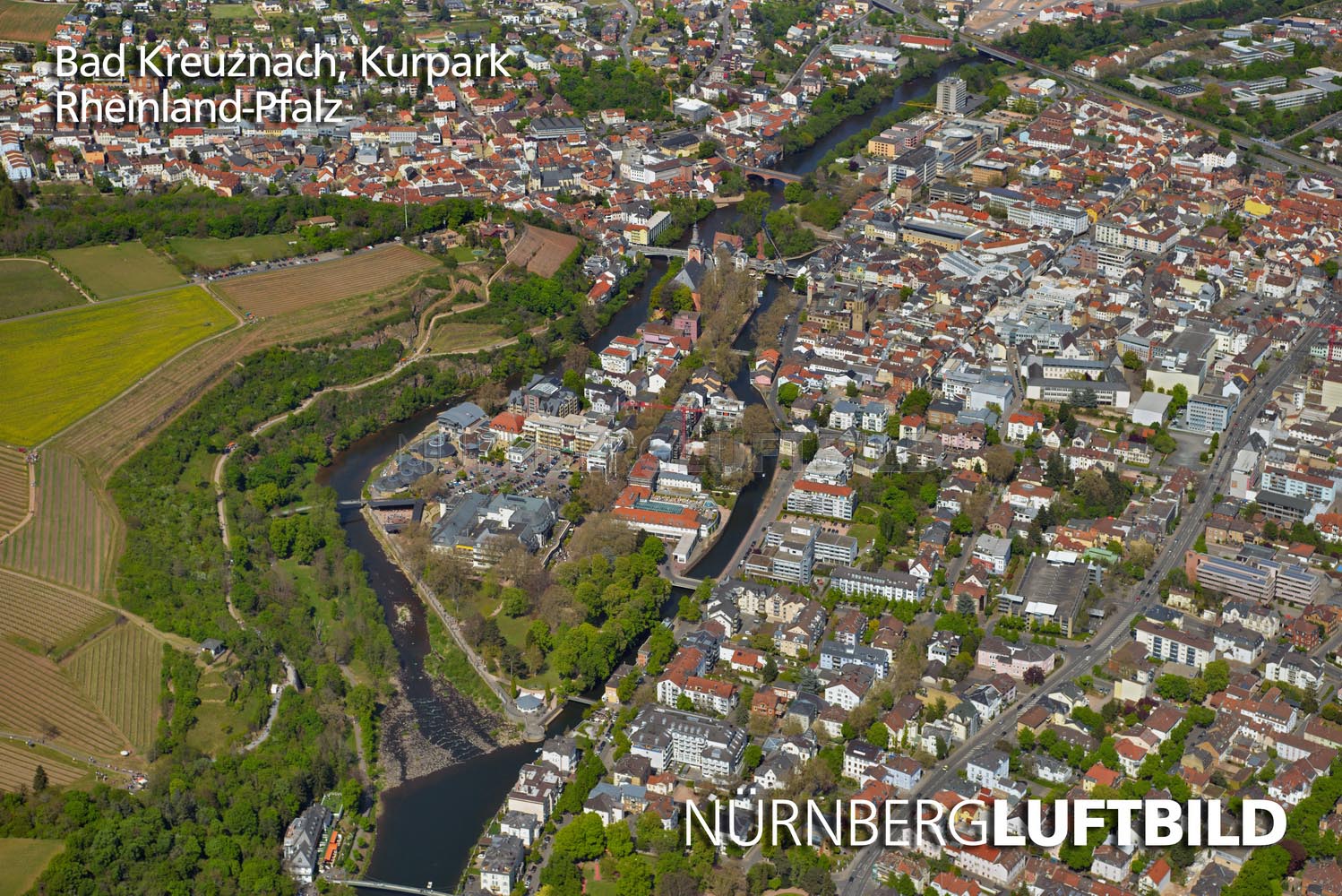 Bad Kreuznach, Kurpark, Luftaufnahme