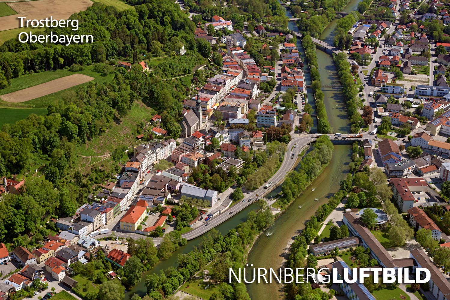 Trostberg, Oberbayern, Luftaufnahme